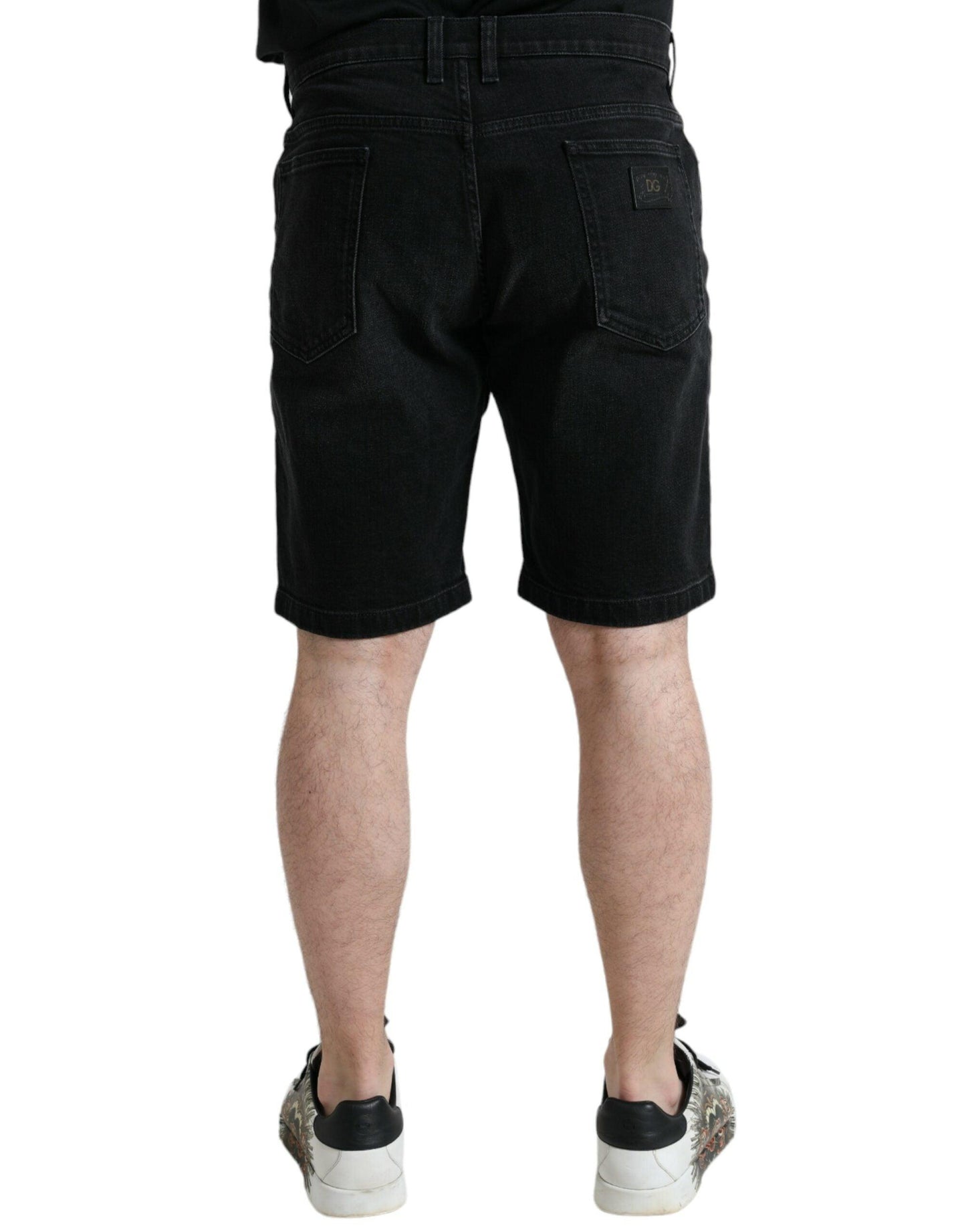 Dolce & Gabbana Chic Black Bermuda Denim Shorts - Arichezz.store