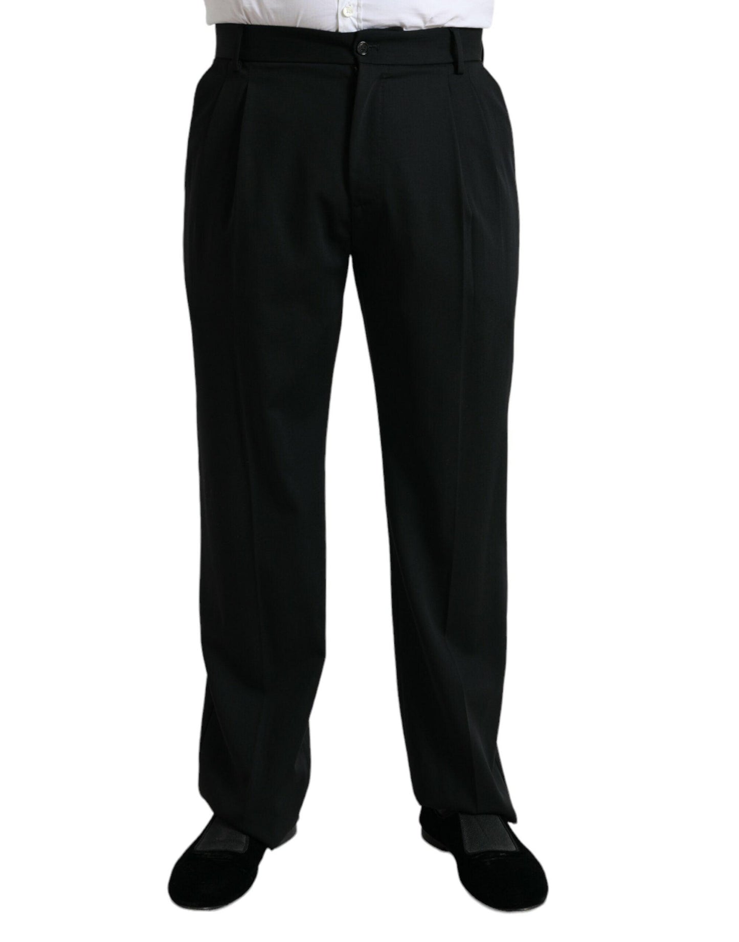 Dolce & Gabbana Elegant Black Wool Dress Pants - Arichezz.store