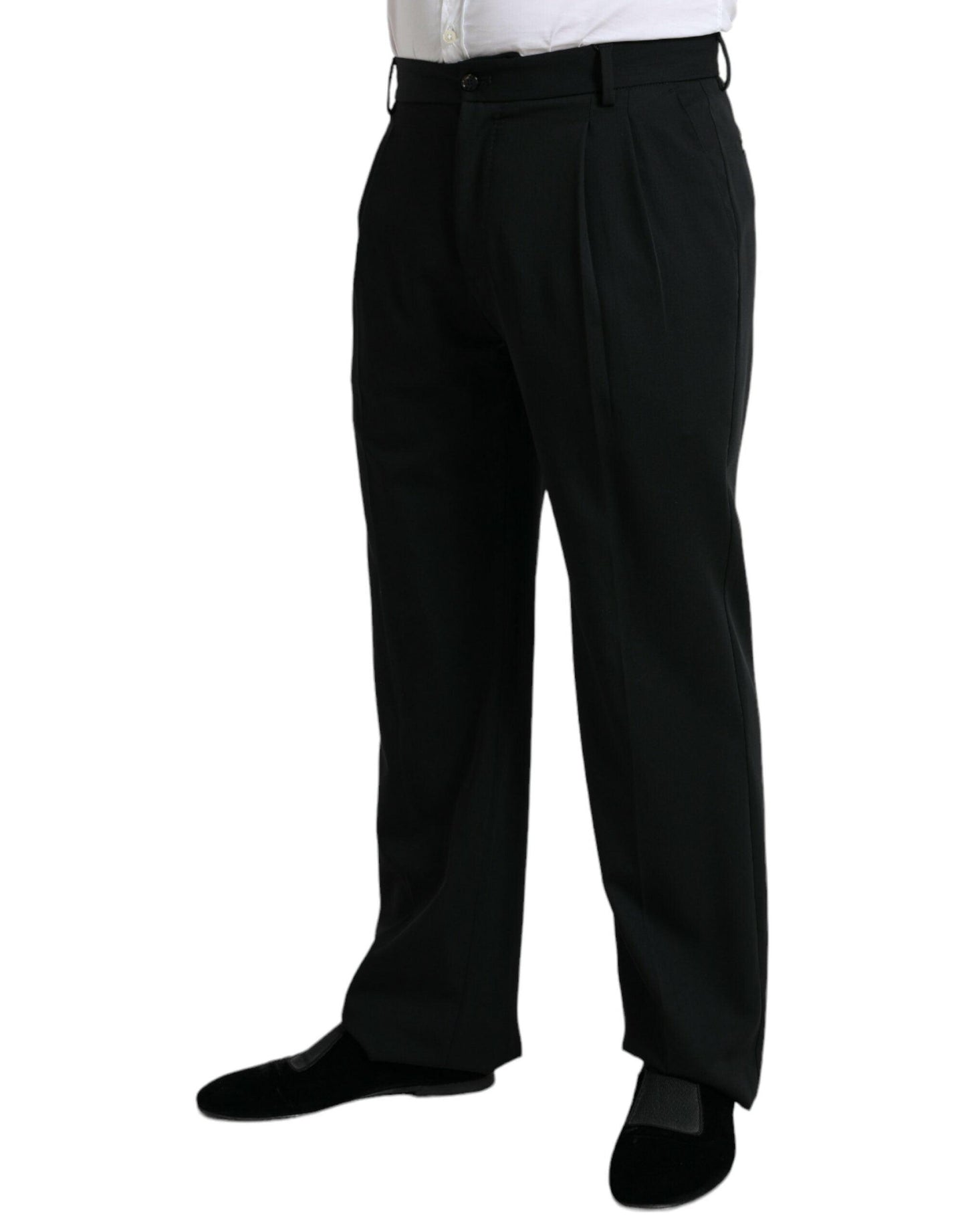 Dolce & Gabbana Elegant Black Wool Dress Pants - Arichezz.store