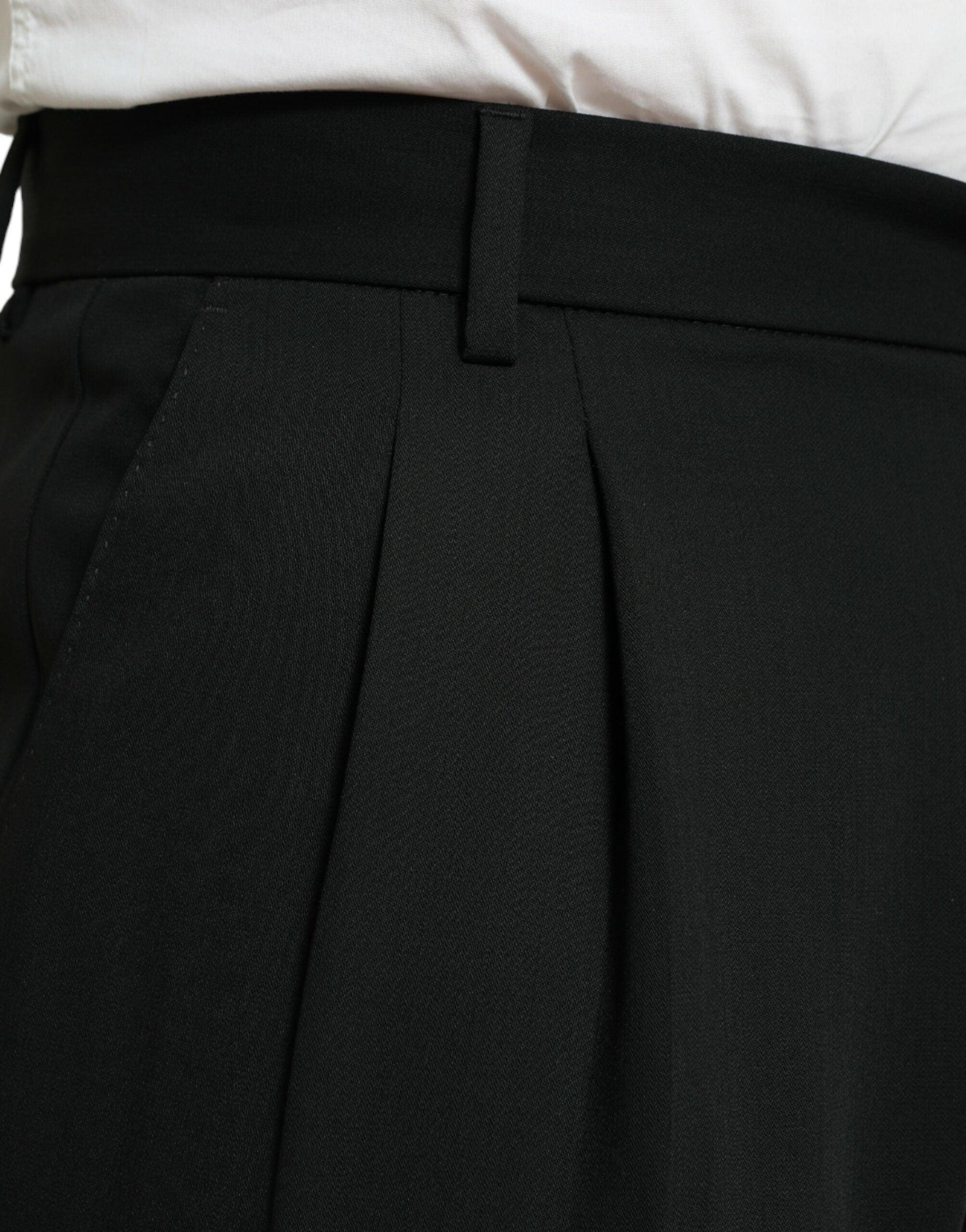 Dolce & Gabbana Elegant Black Wool Dress Pants - Arichezz.store