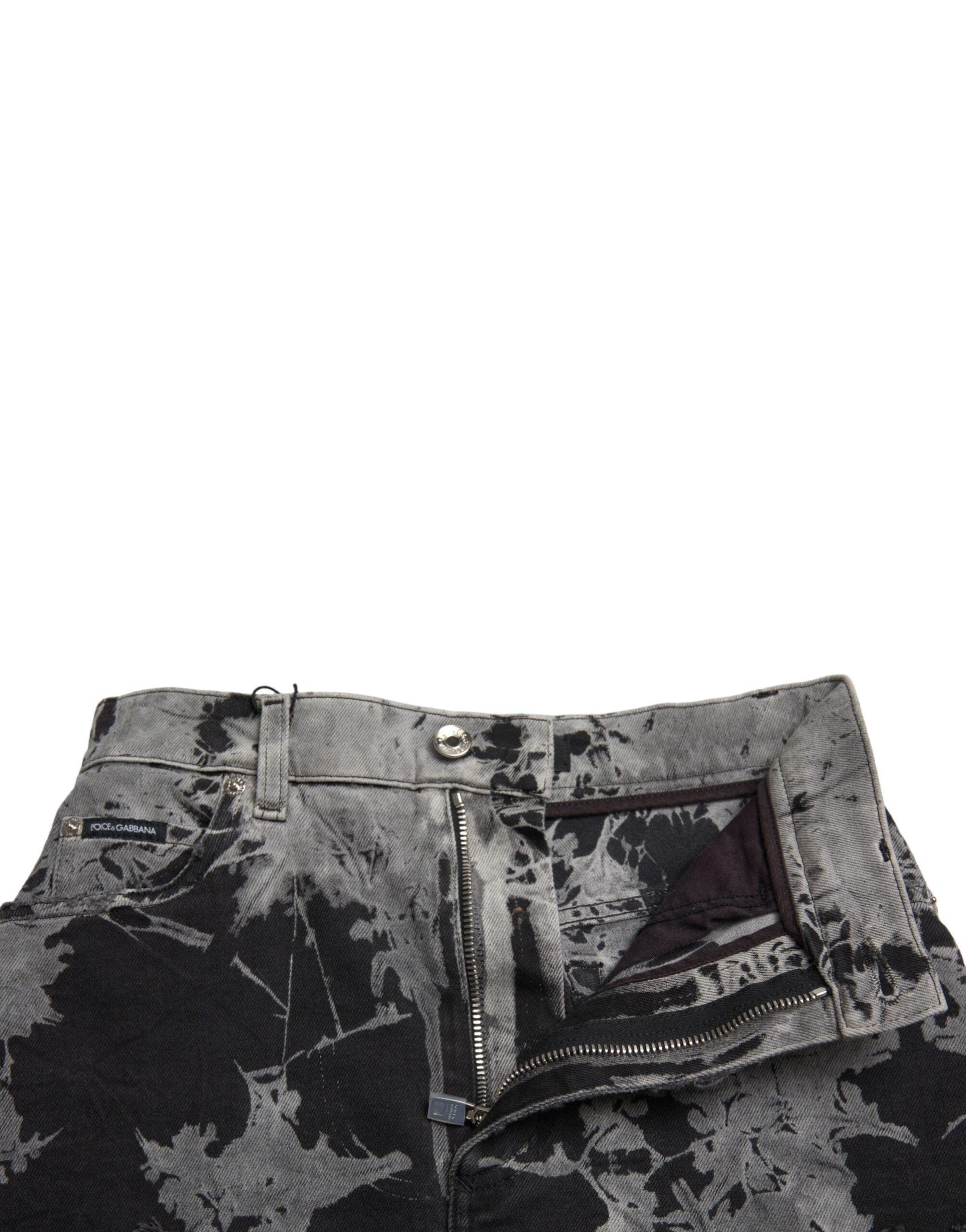 Dolce & Gabbana Chic High Waist Mini Denim Skirt with Lace Trim - Arichezz.store