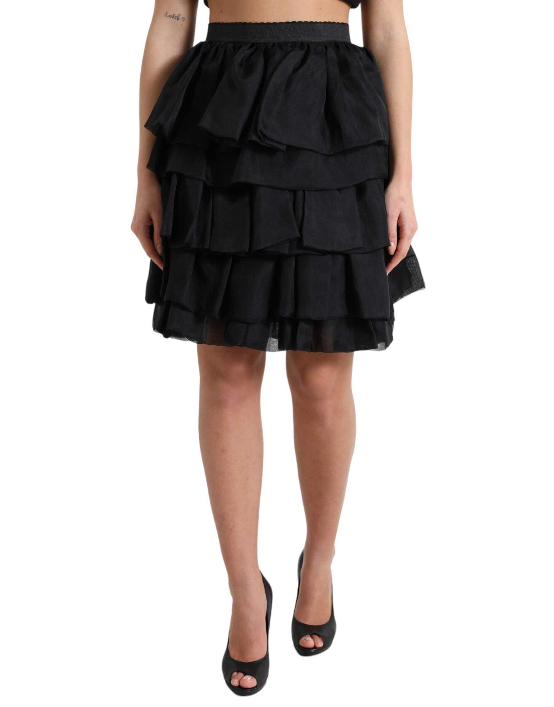 Dolce & Gabbana Elegant Tiered A-Line Mini Skirt - Arichezz.store