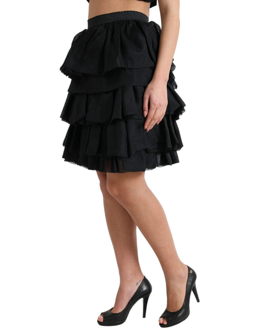 Dolce & Gabbana Elegant Tiered A-Line Mini Skirt - Arichezz.store