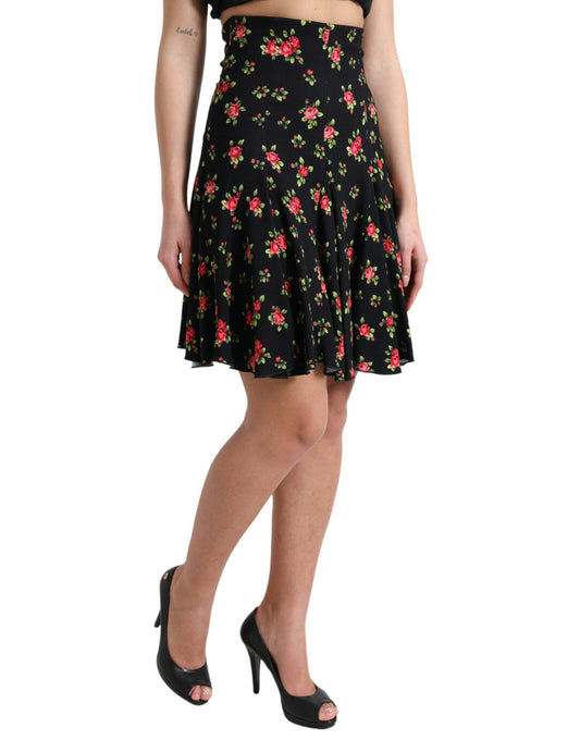 Dolce & Gabbana Floral A-Line Mini Skirt with High Waist - Arichezz.store