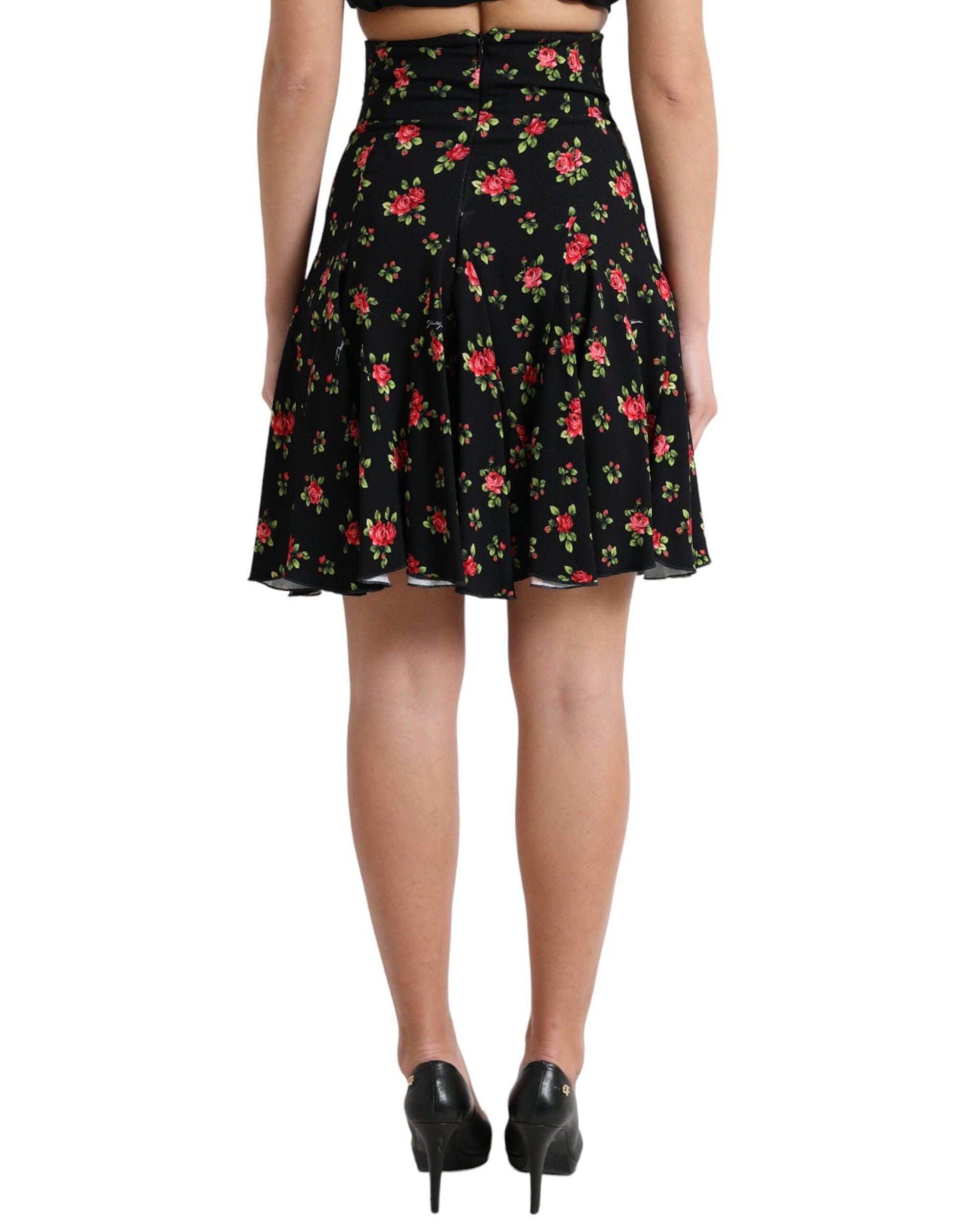 Dolce & Gabbana Floral A-Line Mini Skirt with High Waist - Arichezz.store