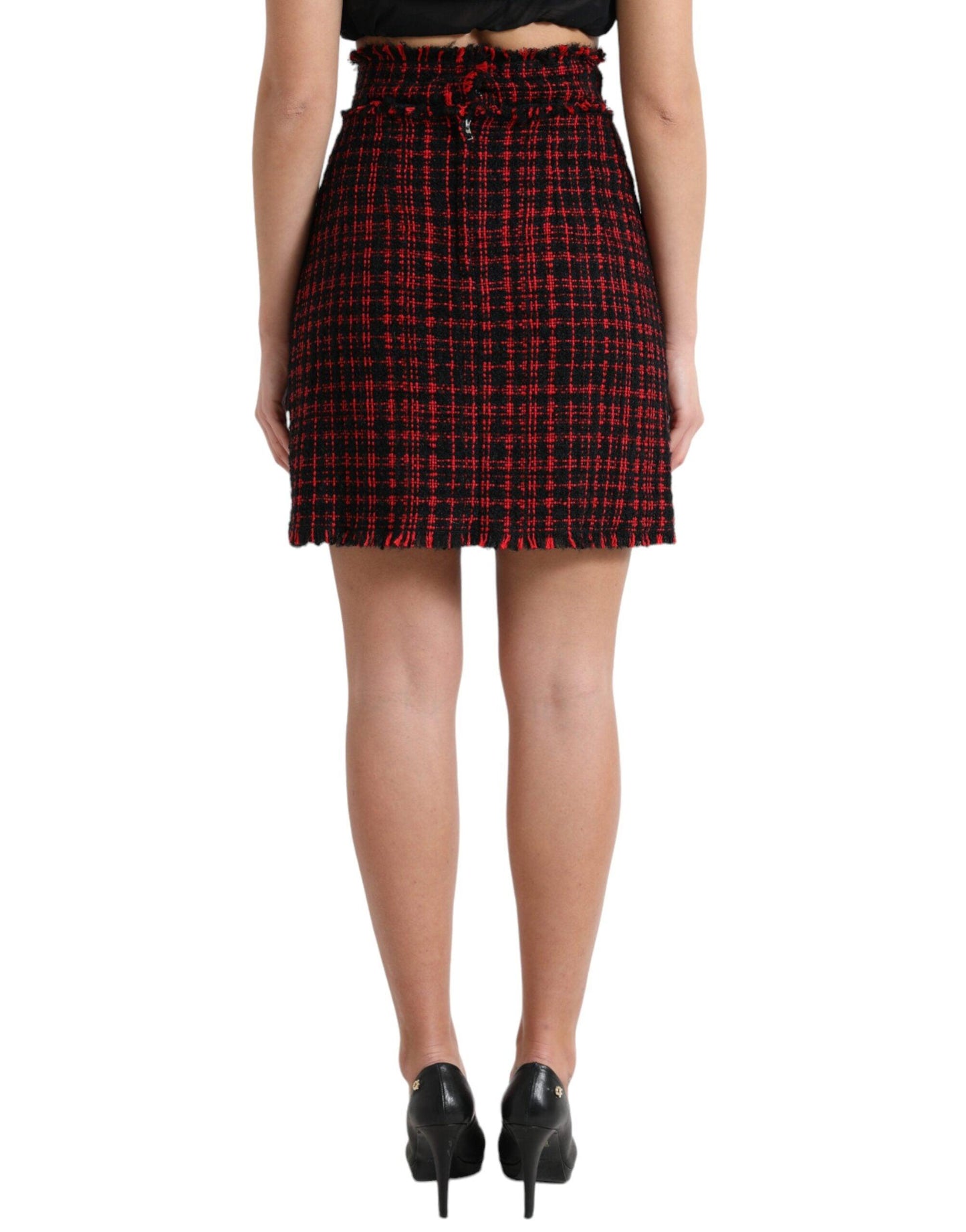 Dolce & Gabbana Tantalizing Tartan High-Waist Mini Skirt - Arichezz.store