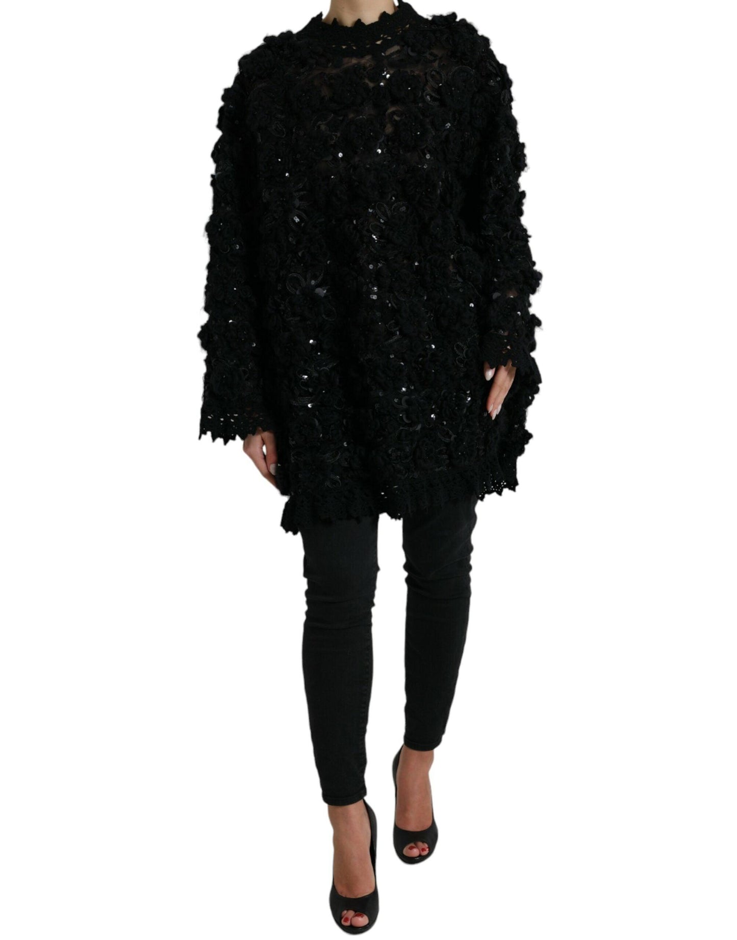 Dolce & Gabbana Sequin Embellished Black Pullover - Arichezz.store