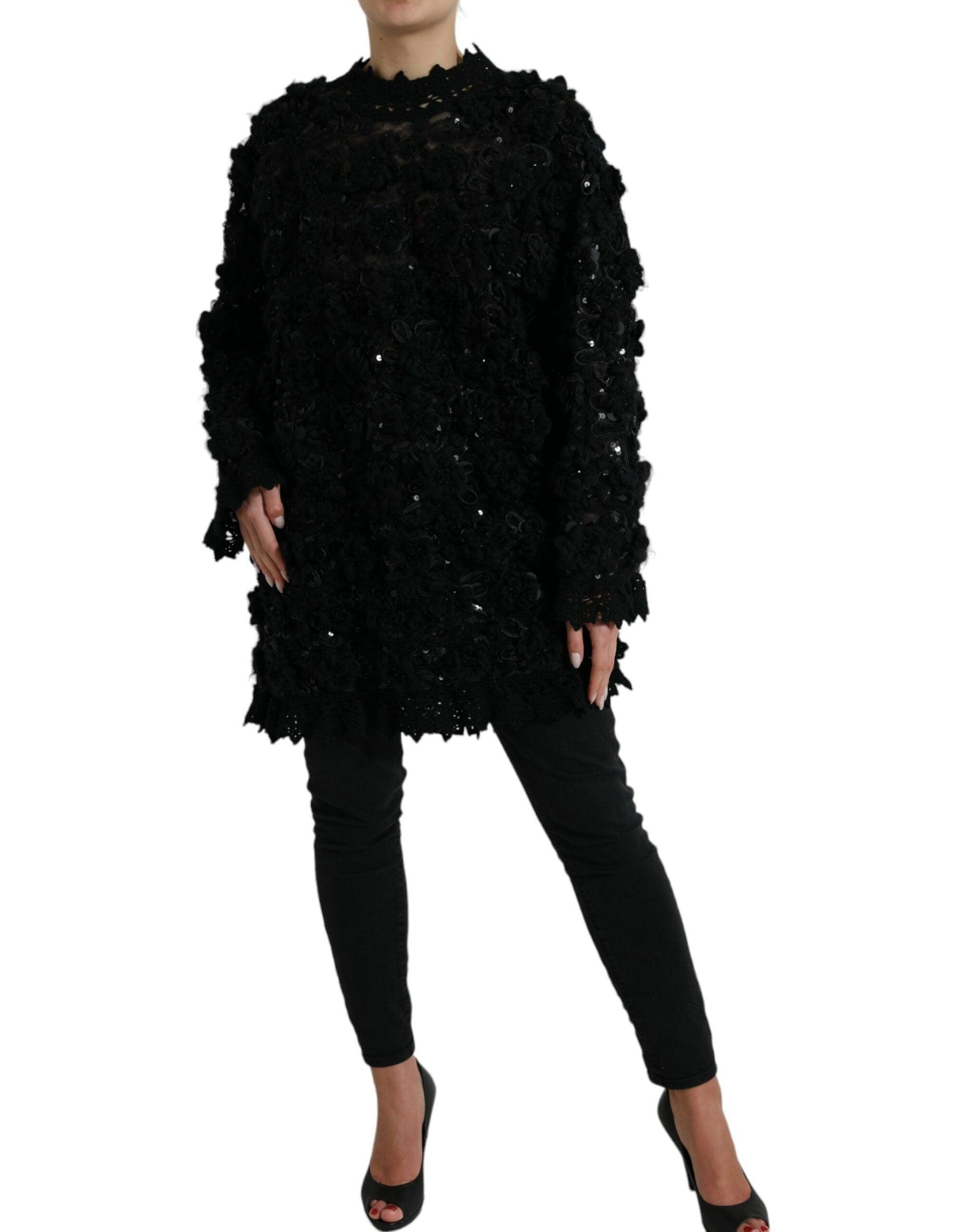 Dolce & Gabbana Sequin Embellished Black Pullover - Arichezz.store