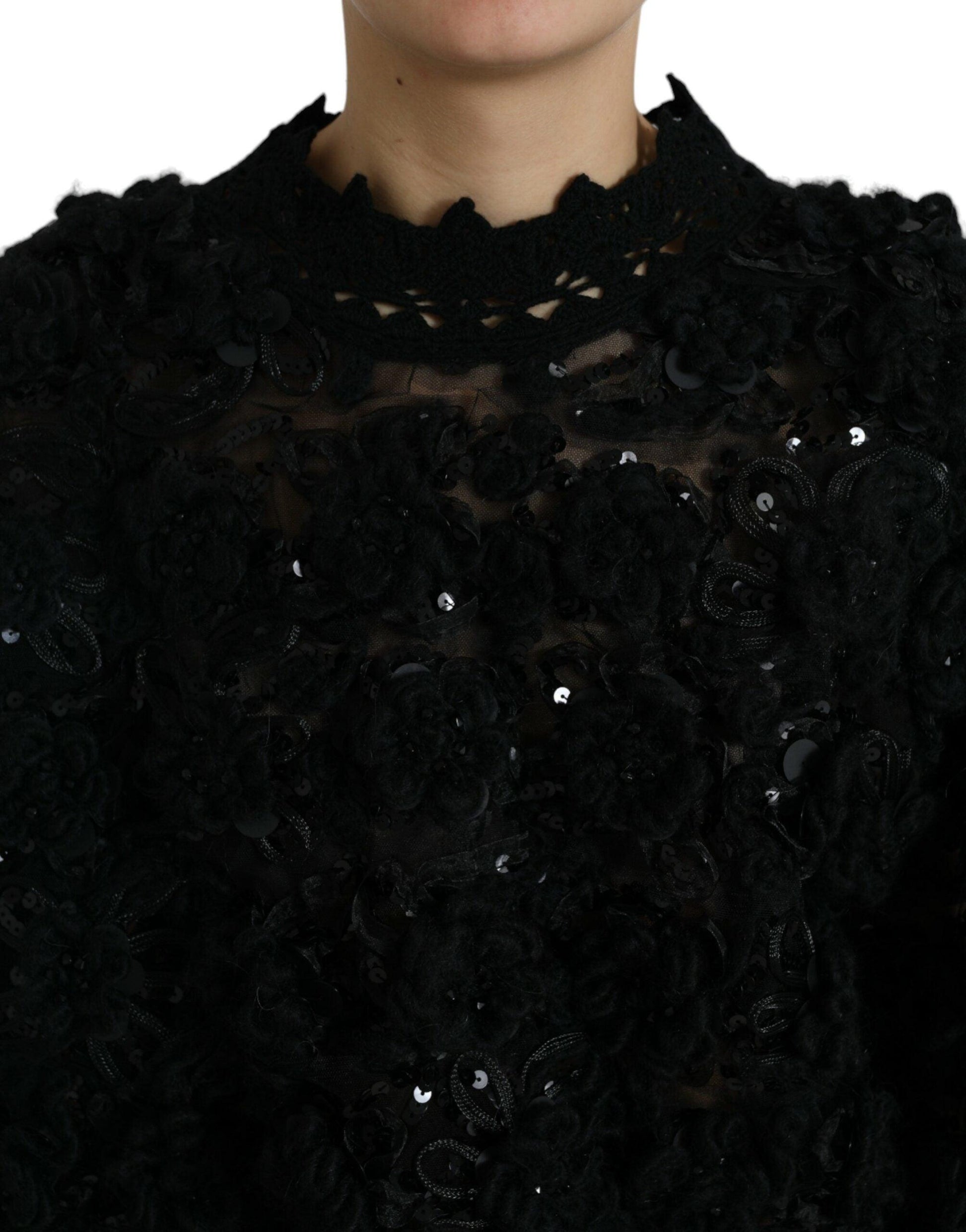 Dolce & Gabbana Sequin Embellished Black Pullover - Arichezz.store