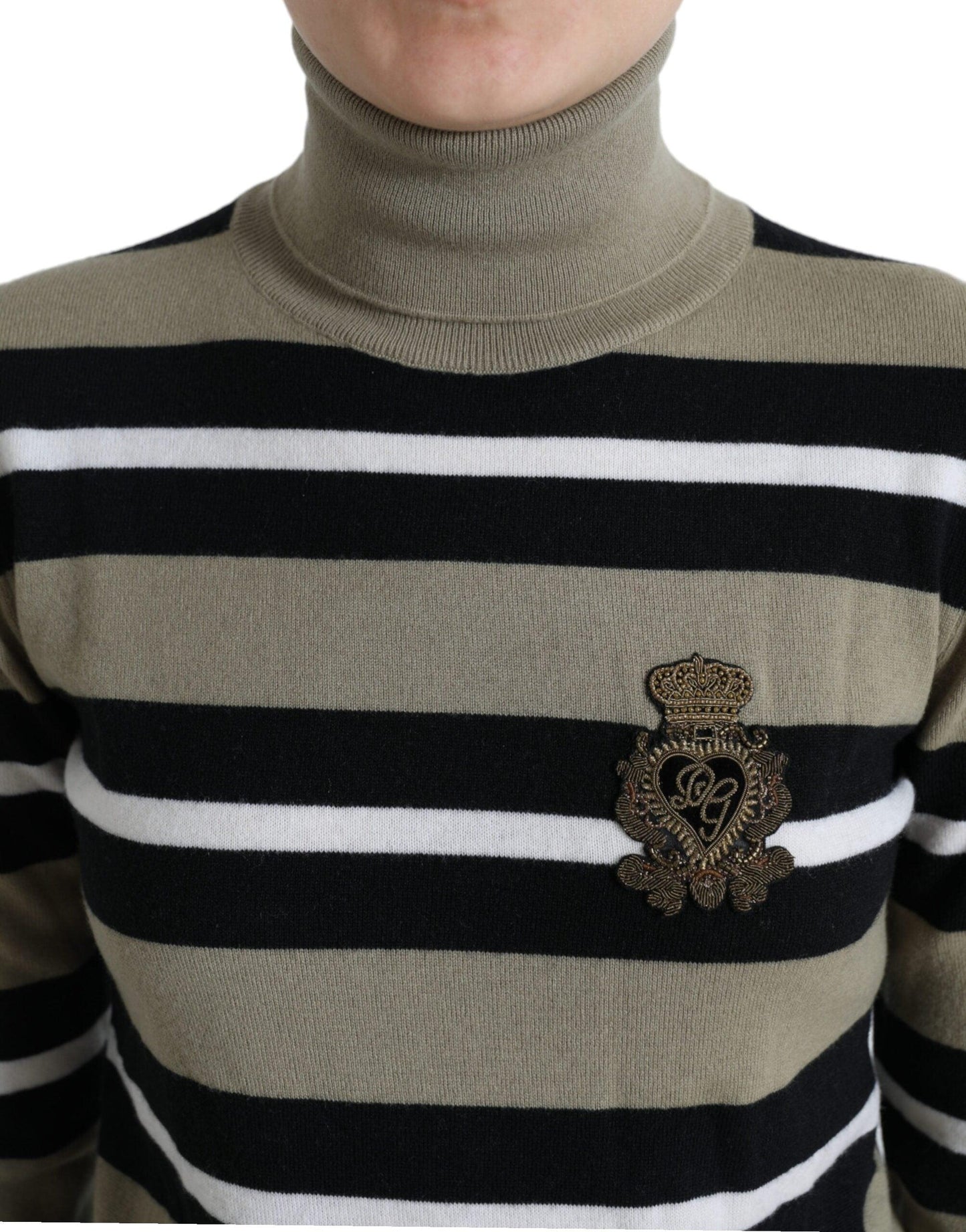 Dolce & Gabbana Multicolor Striped Wool Turtleneck Sweater - Arichezz.store