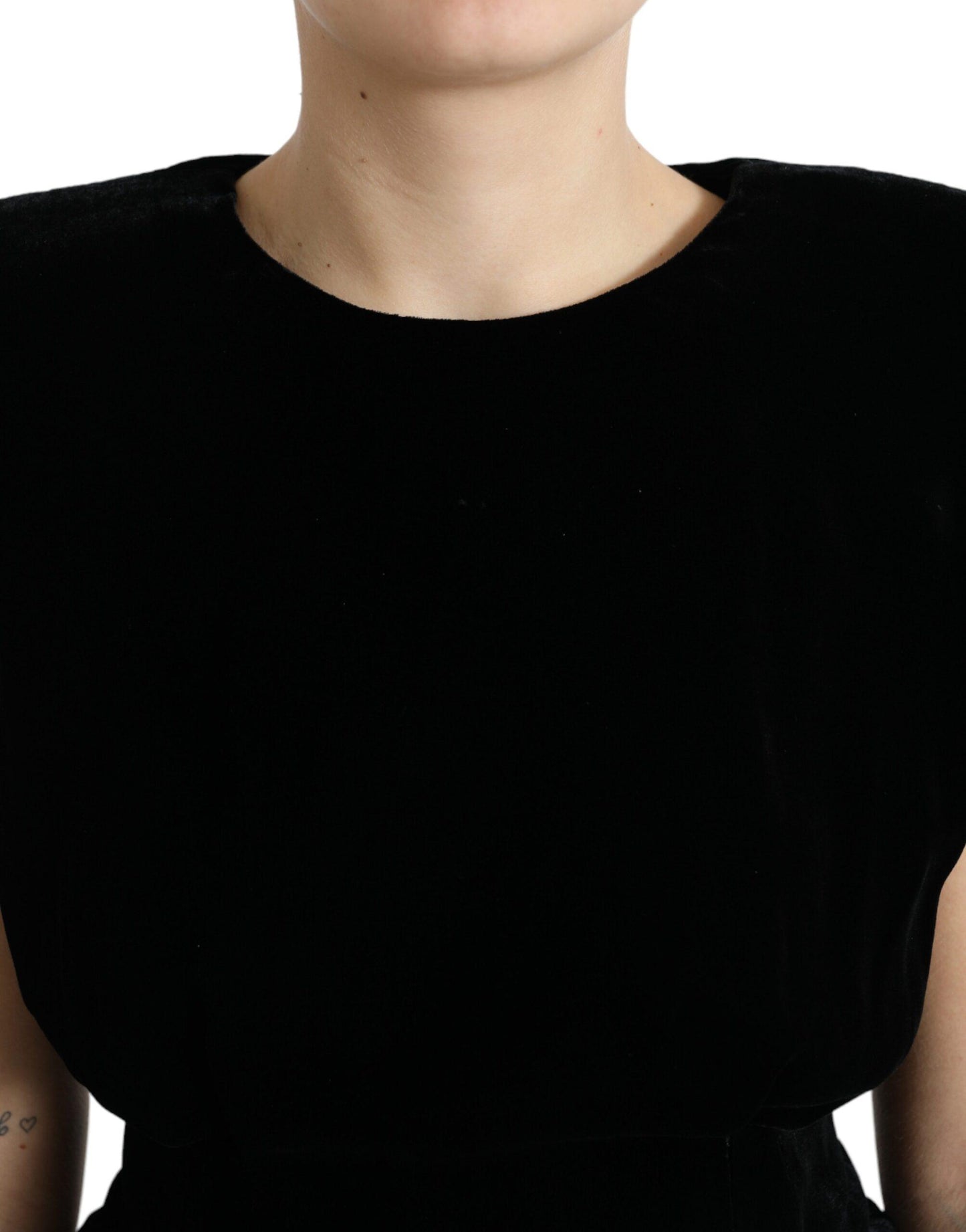 Dolce & Gabbana Velvet Exaggerated Shoulder Top - Arichezz.store