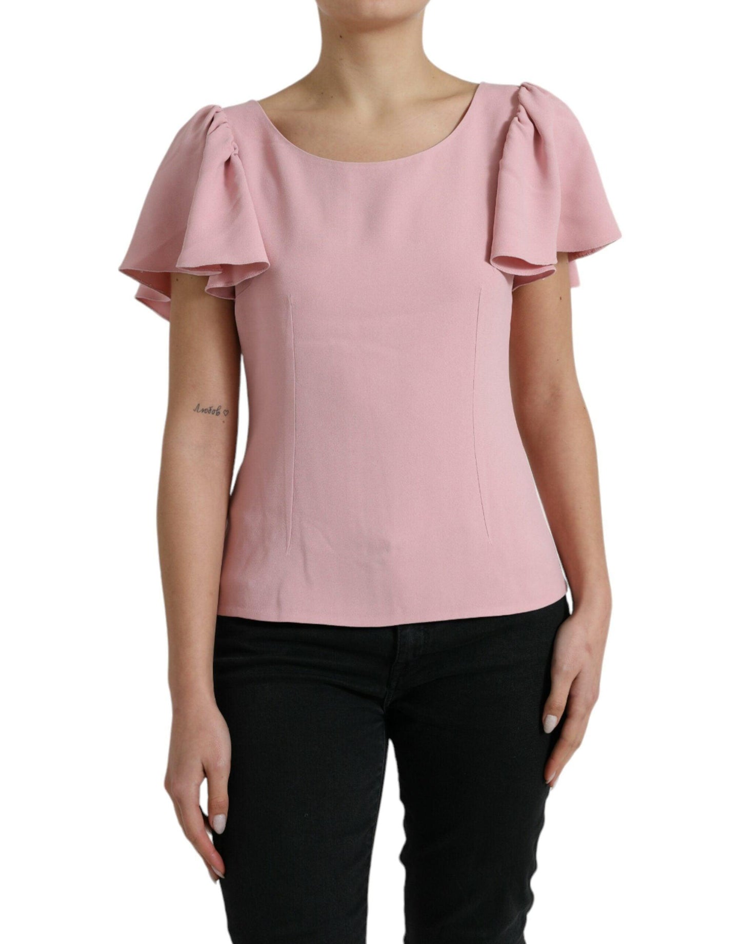 Dolce & Gabbana Chic Pink Bell Sleeve Top - Arichezz.store