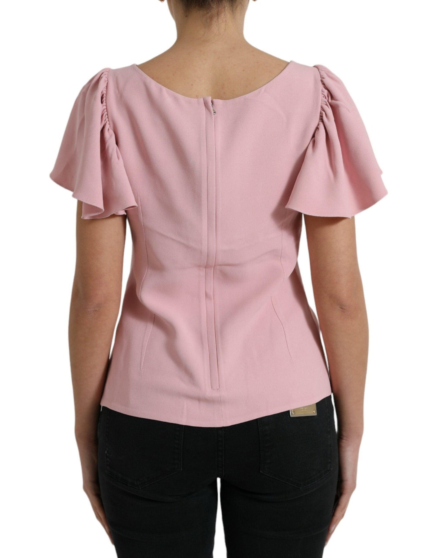 Dolce & Gabbana Chic Pink Bell Sleeve Top - Arichezz.store