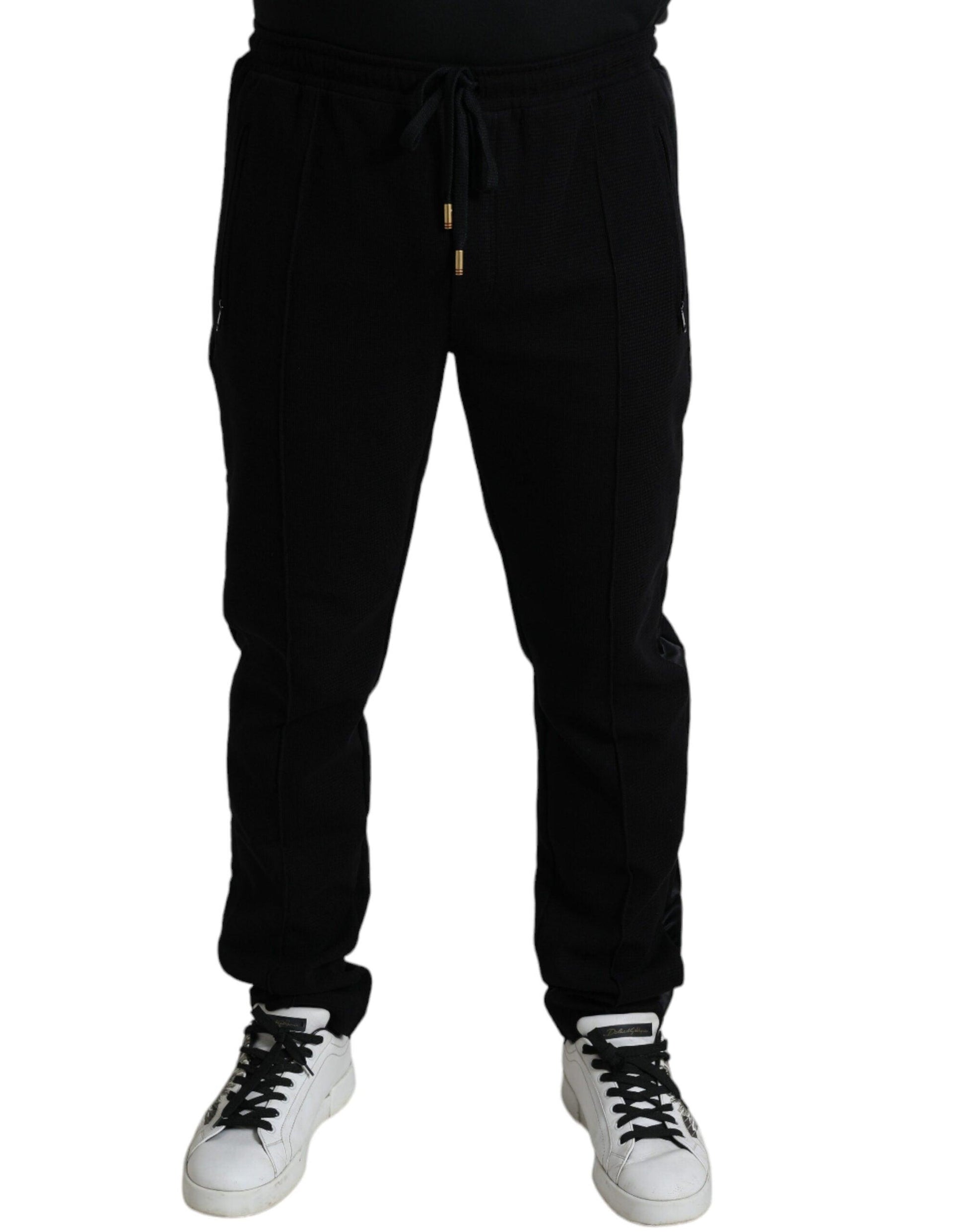 Dolce & Gabbana Elegant Black Cotton Blend Jogger Pants - Arichezz.store