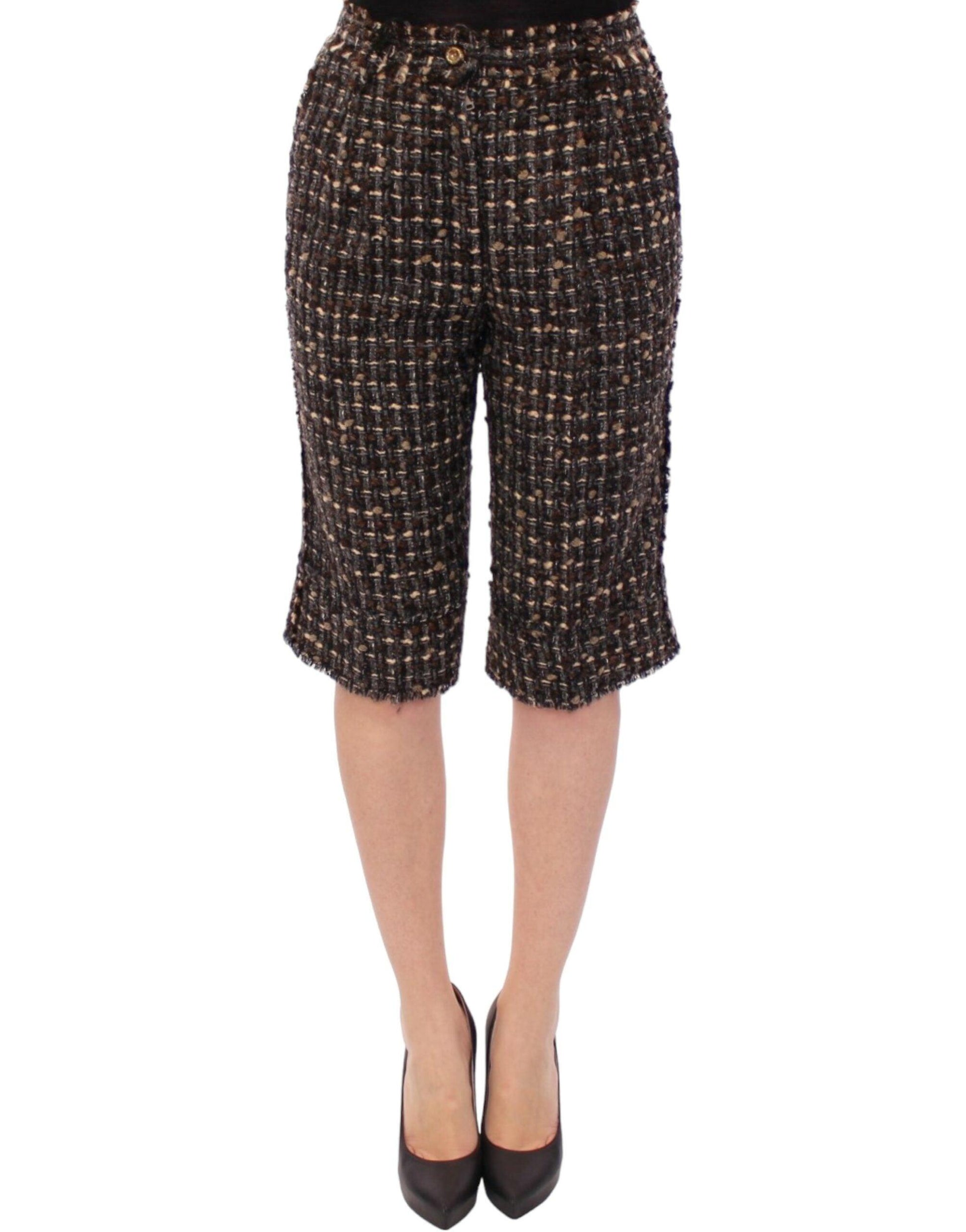 Dolce & Gabbana Elegant Multicolor Wool Blend Shorts - Arichezz.store