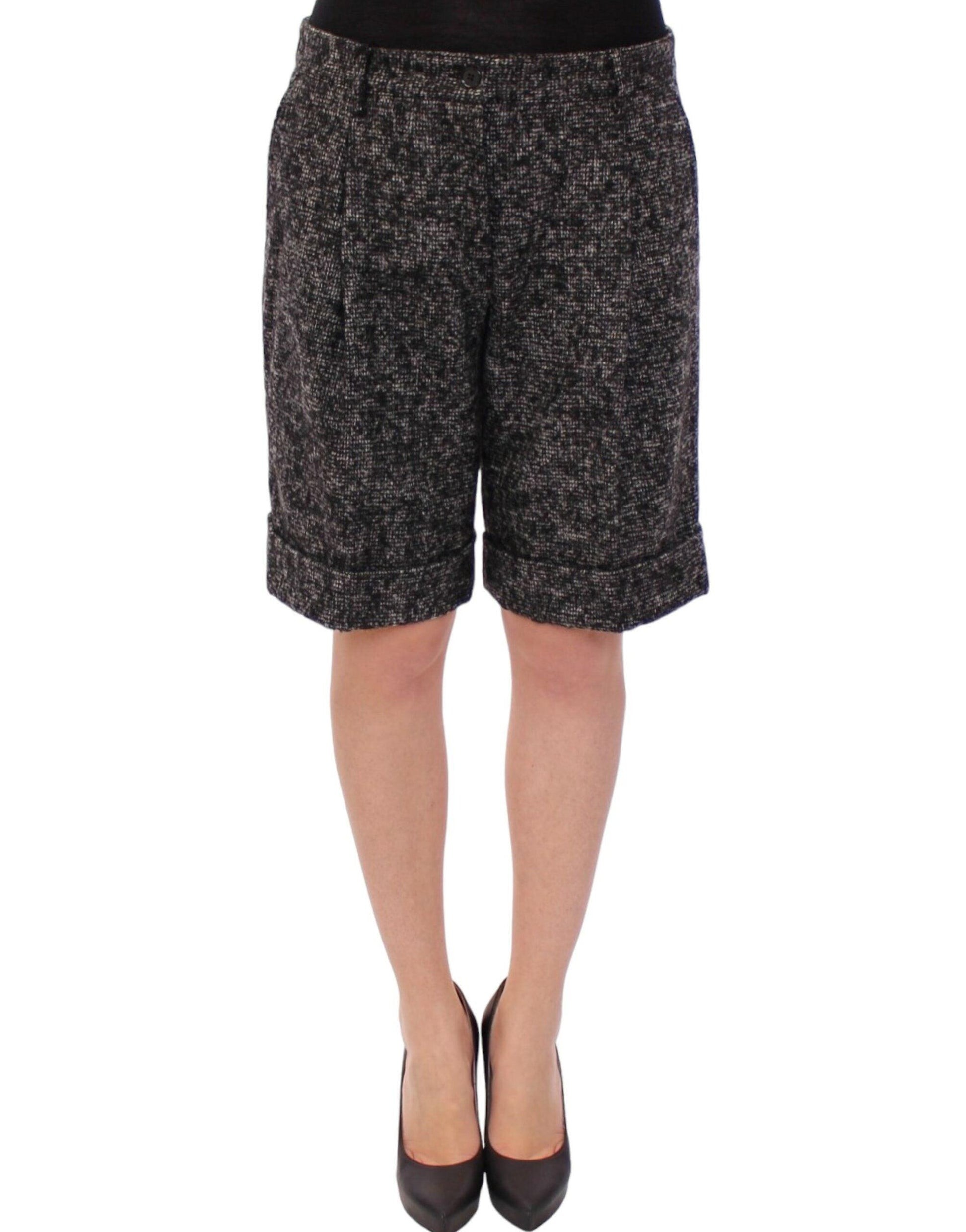 Dolce & Gabbana Elegant Gray Alpaca Blend Shorts - Arichezz.store