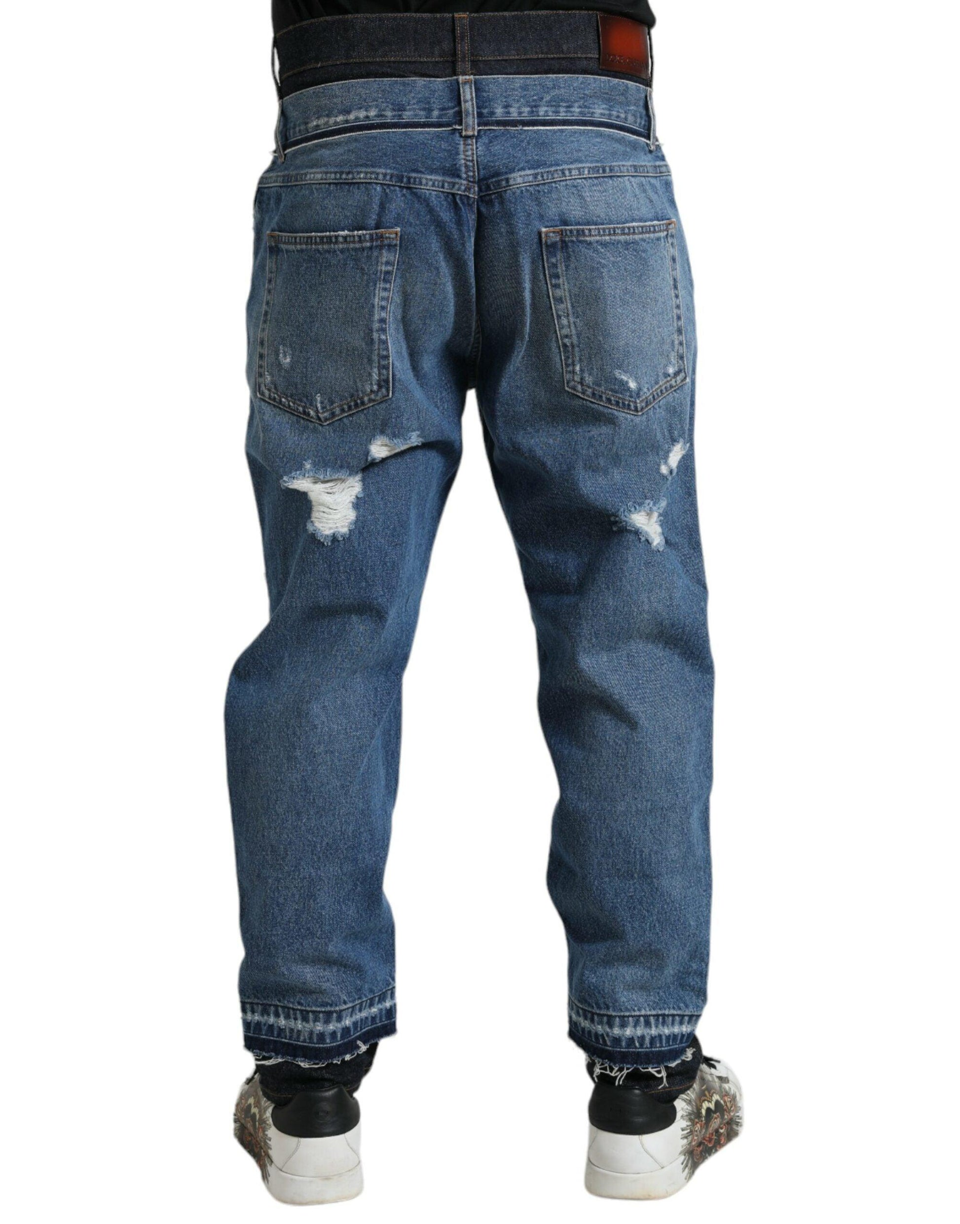 Dolce & Gabbana Chic Skinny Tattered Denim Jeans - Arichezz.store