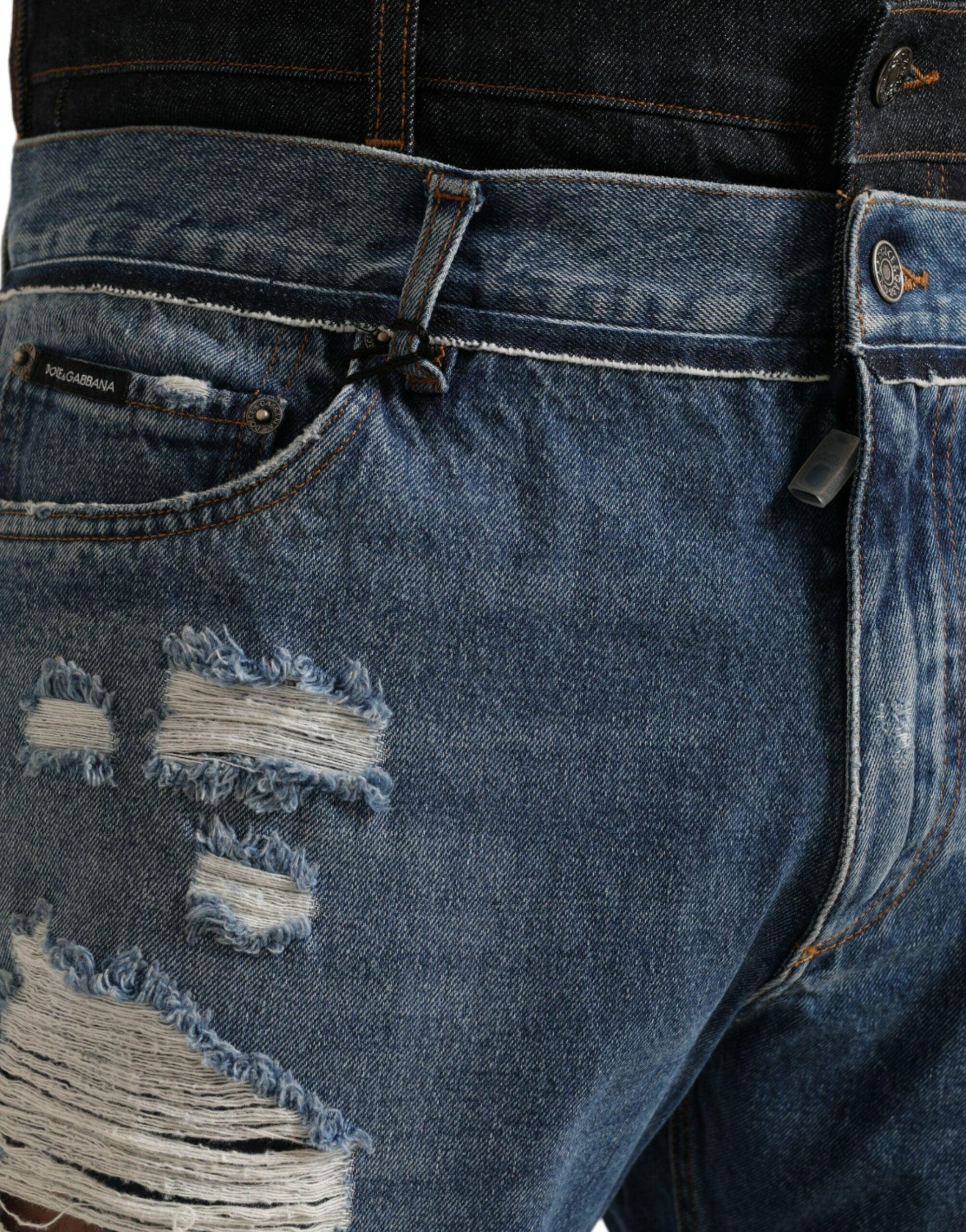 Dolce & Gabbana Chic Skinny Tattered Denim Jeans - Arichezz.store