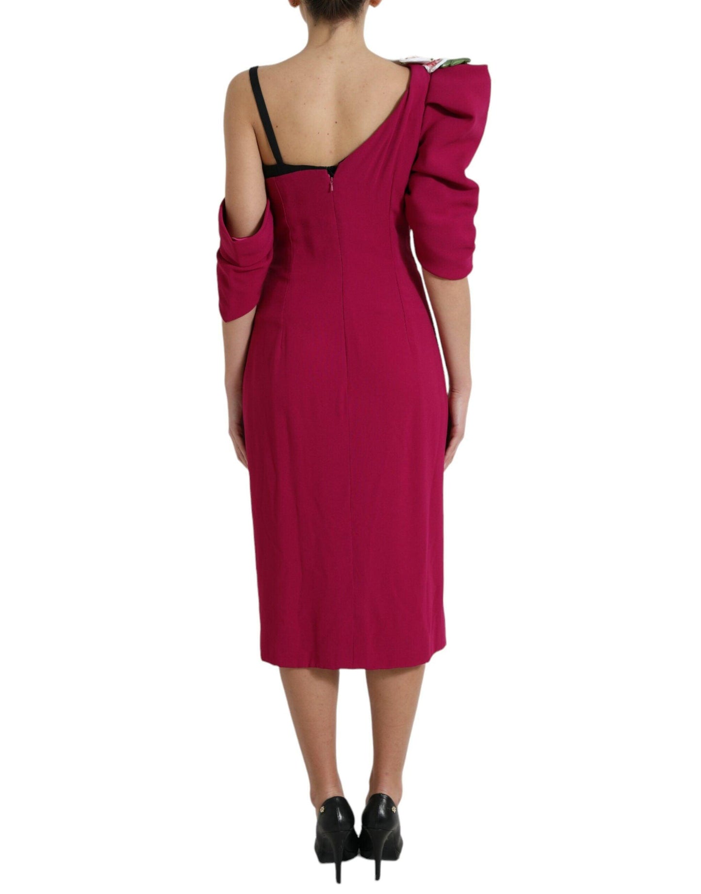 Dolce & Gabbana Elegant Purple Silk Midi Sheath Dress - Arichezz.store