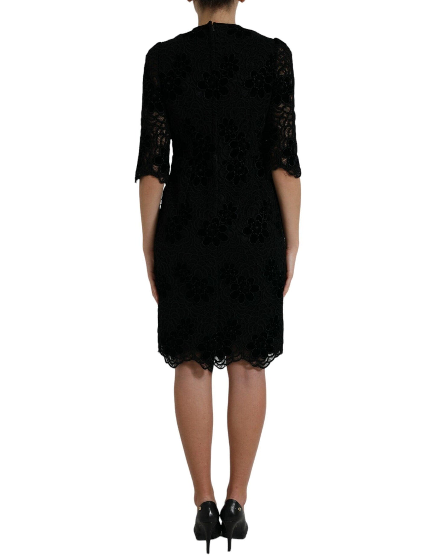 Dolce & Gabbana Elegant Floral Lace Sheath Dress - Arichezz.store