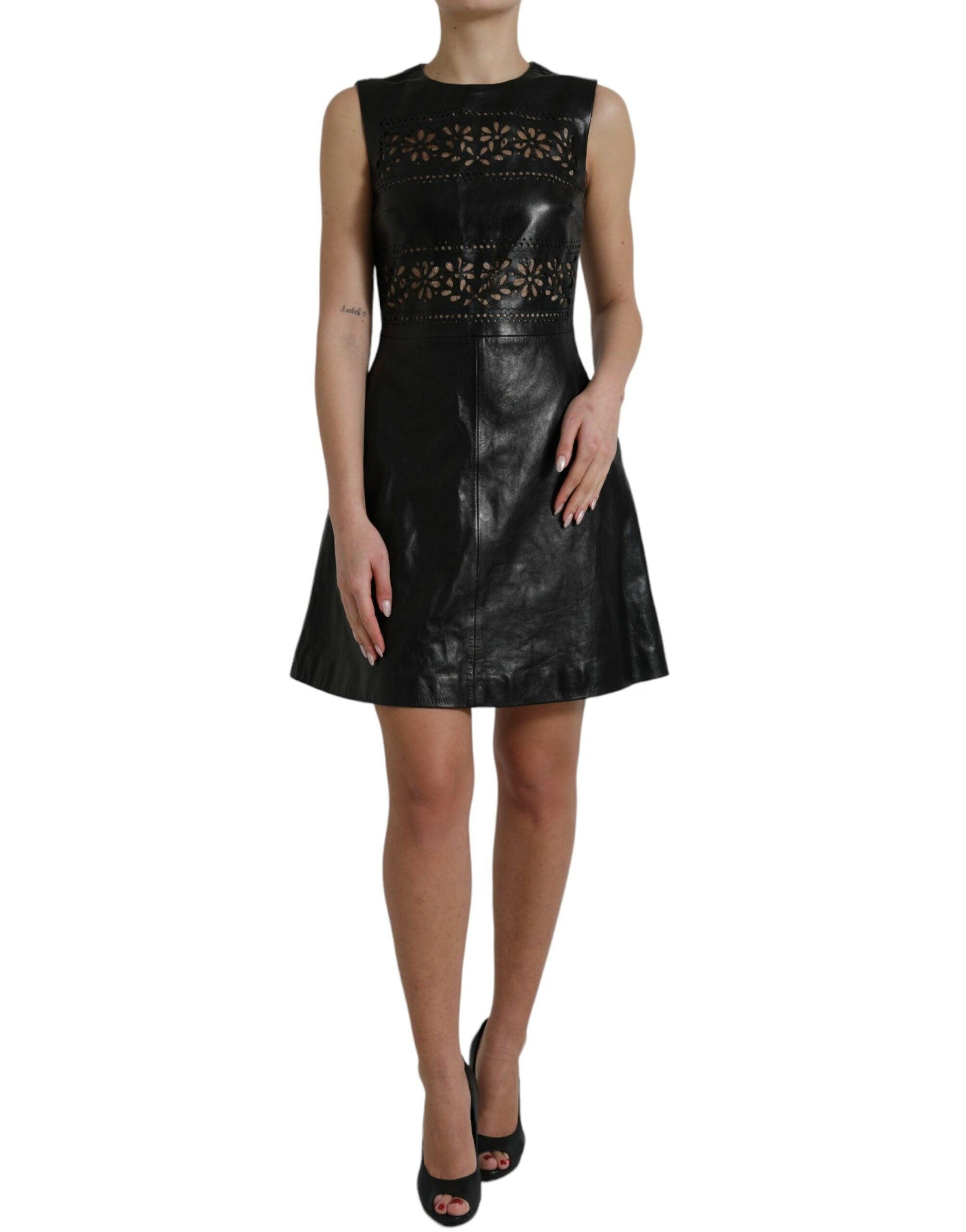 Valentino Elegant Black A-Line Mini Dress - Arichezz.store