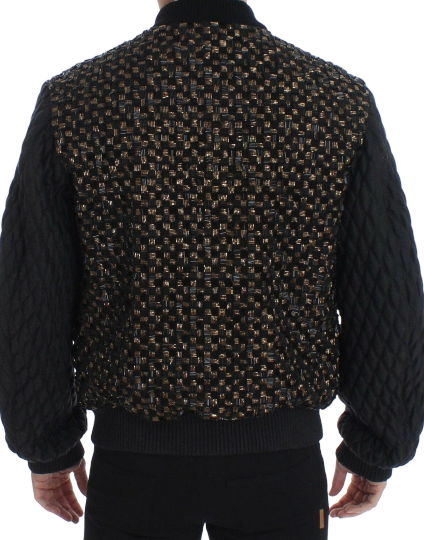 Dolce & Gabbana Elegant Black Sequined Designer Jacket - Arichezz.store