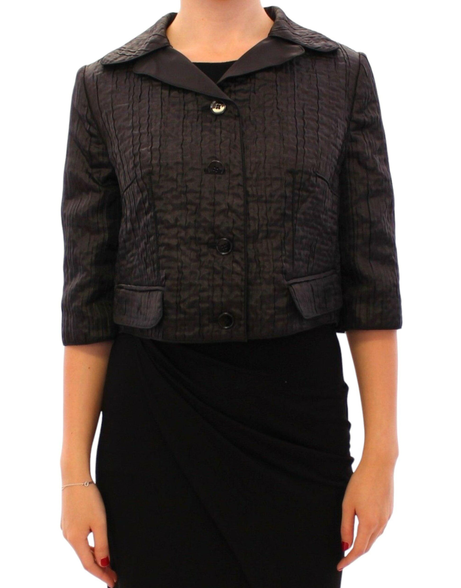 Dolce & Gabbana Elegant Black Bolero Shrug Jacket - Arichezz.store