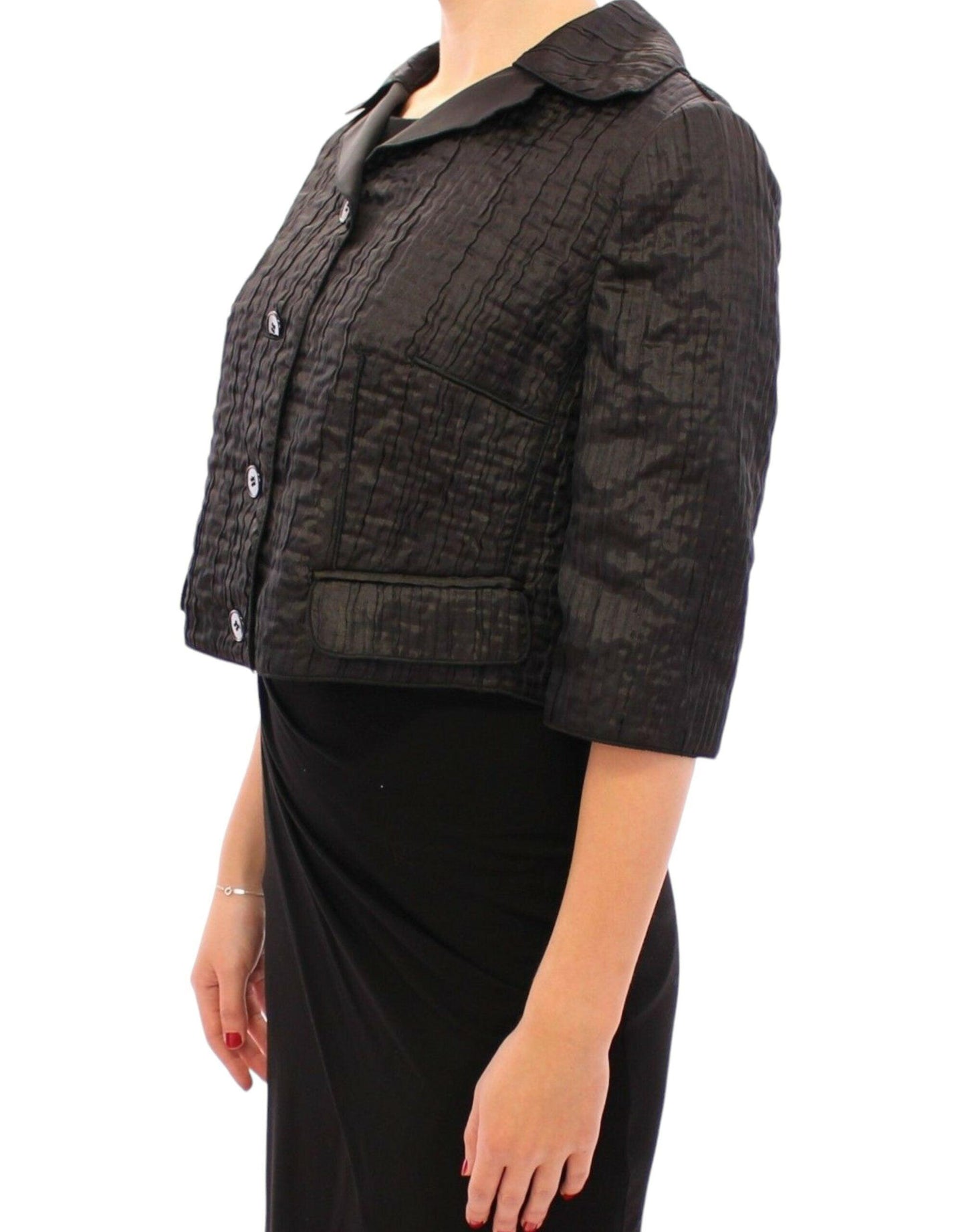 Dolce & Gabbana Elegant Black Bolero Shrug Jacket - Arichezz.store