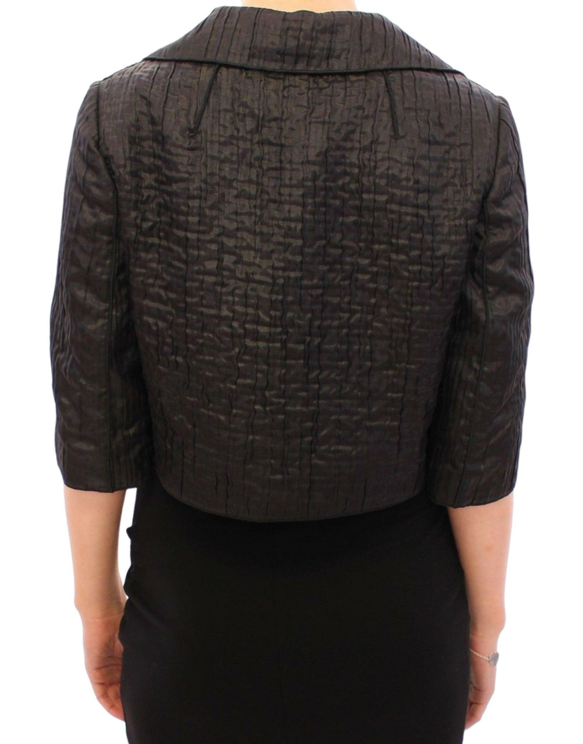 Dolce & Gabbana Elegant Black Bolero Shrug Jacket - Arichezz.store