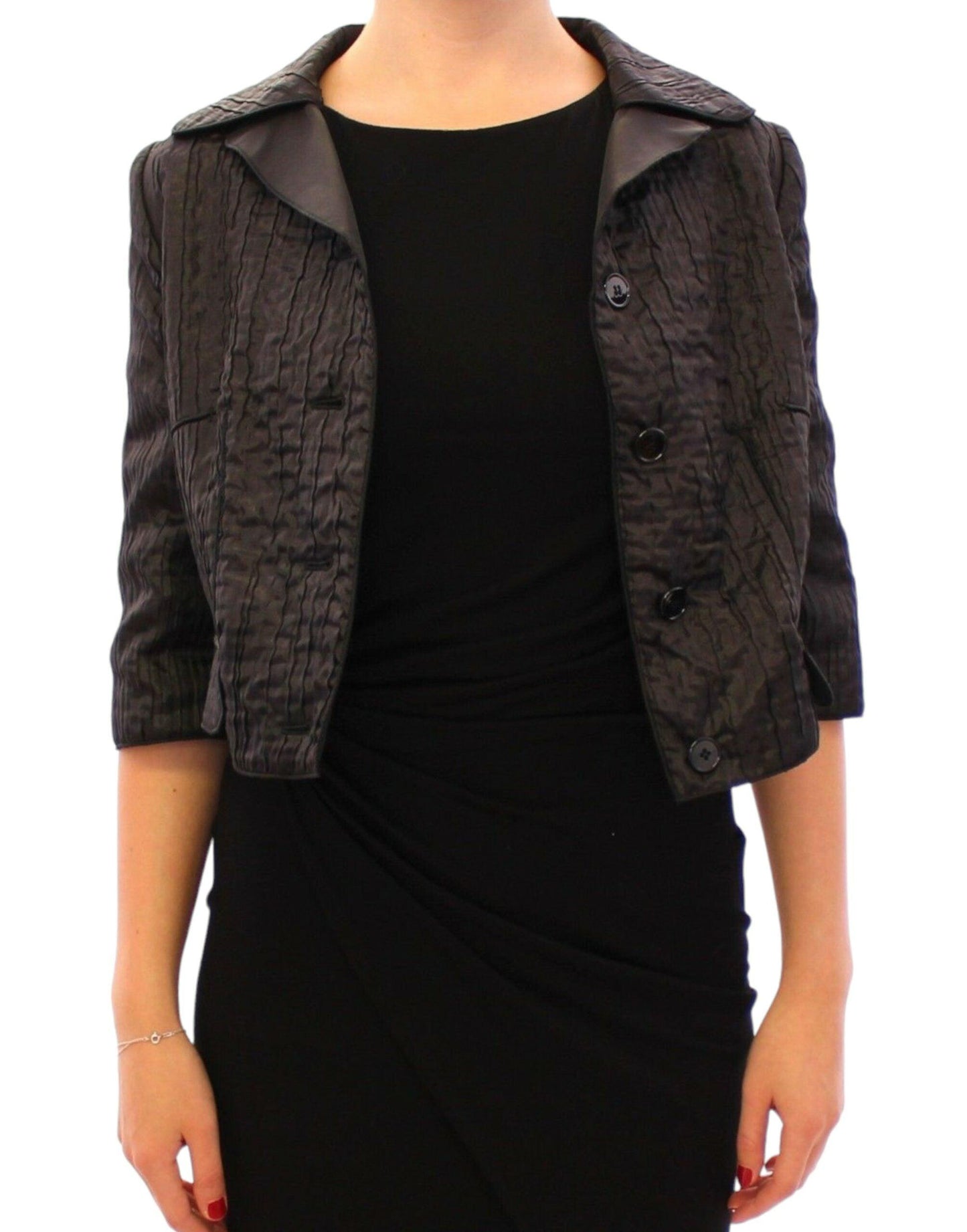 Dolce & Gabbana Elegant Black Bolero Shrug Jacket - Arichezz.store