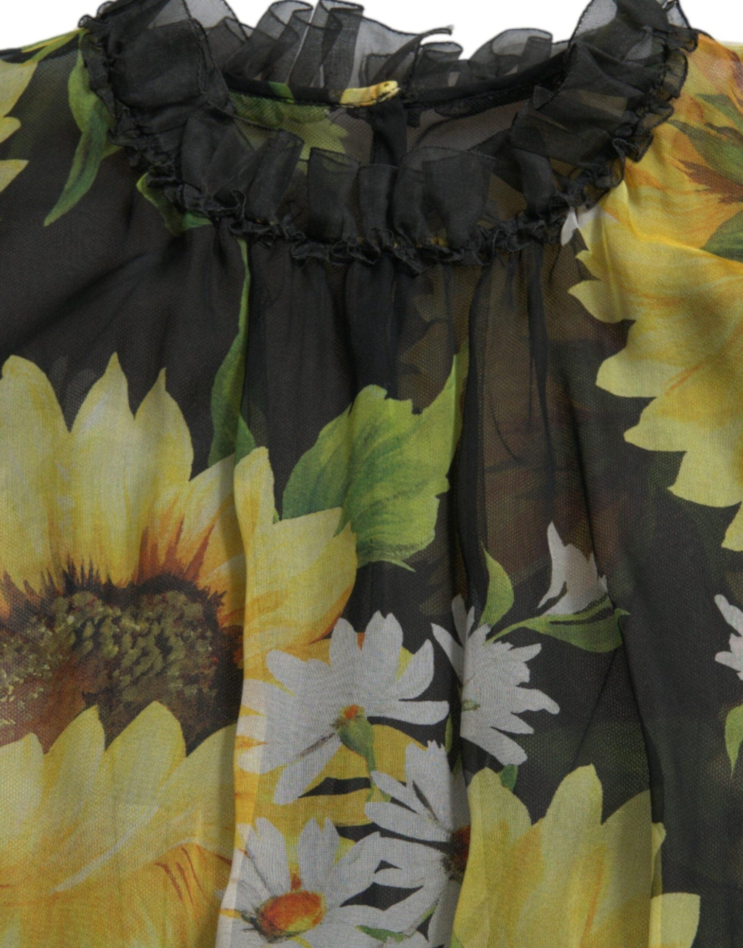 Dolce & Gabbana Elegant Sunflower Silk Maxi Dress - Arichezz.store