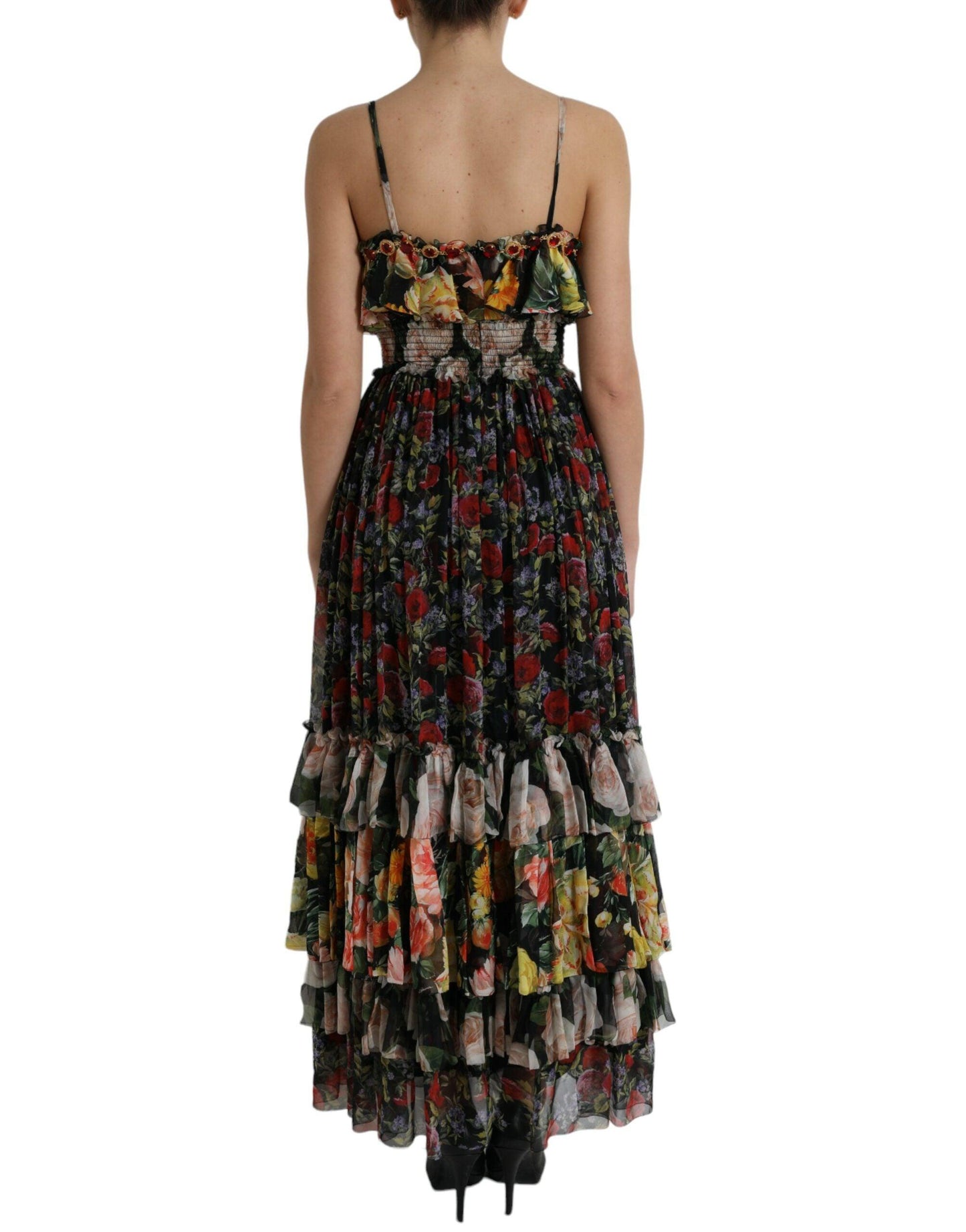 Dolce & Gabbana Vibrant Silk Floral Maxi Dress - Arichezz.store