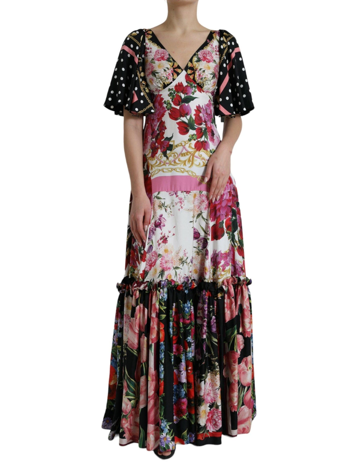 Dolce & Gabbana Elegant Floral Silk Maxi Dress - Arichezz.store