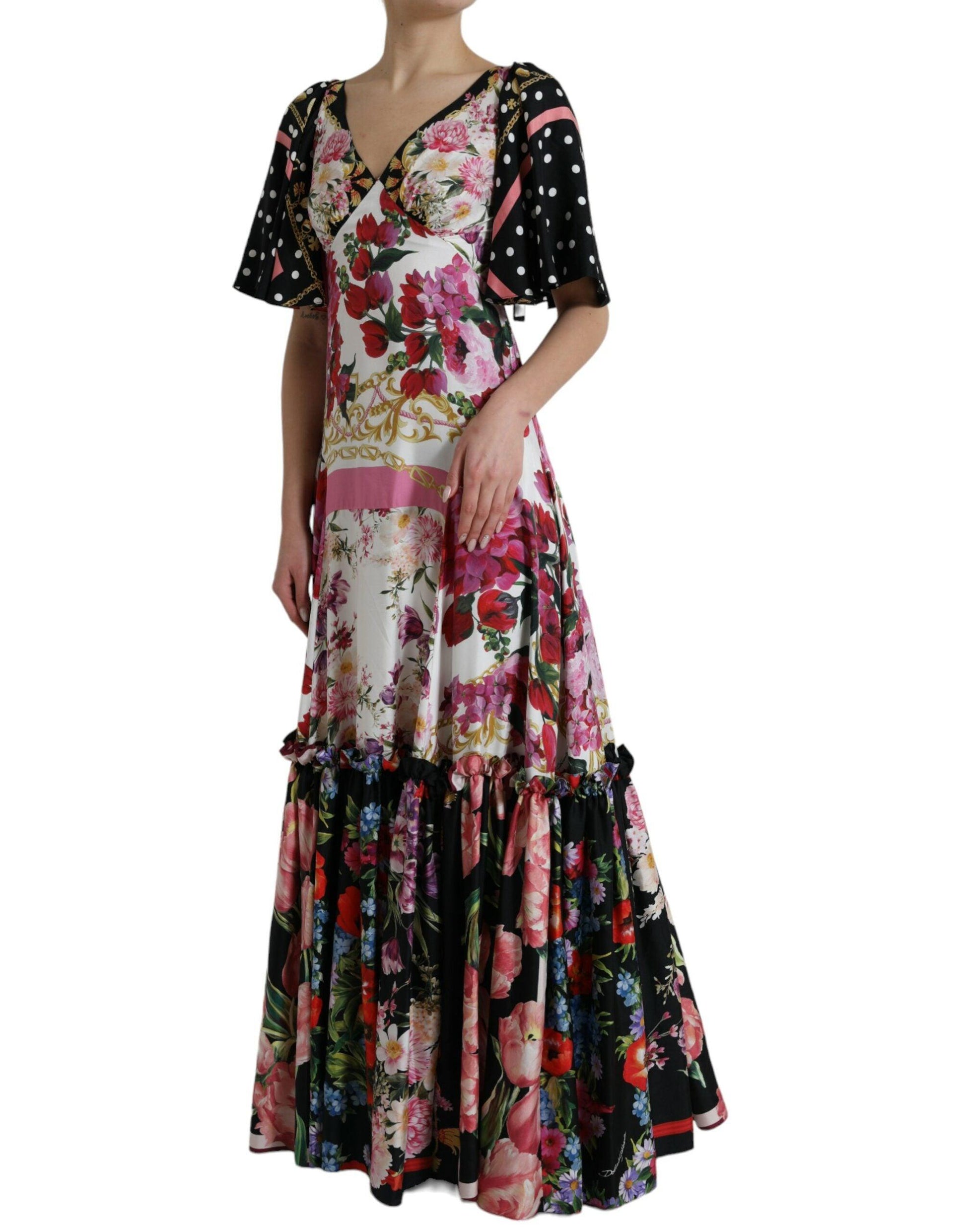 Dolce & Gabbana Elegant Floral Silk Maxi Dress - Arichezz.store