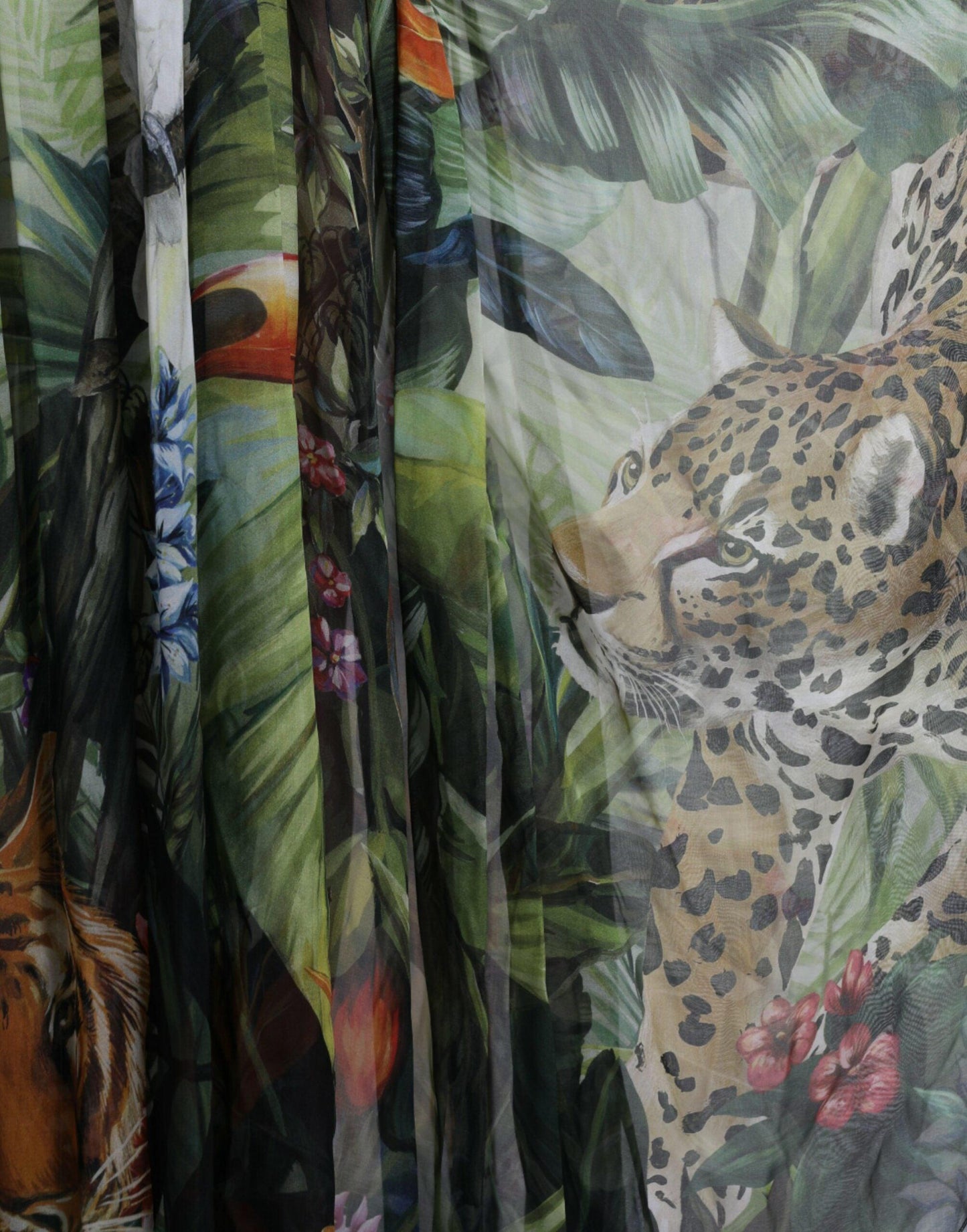 Dolce & Gabbana Elegant Jungle Print Maxi Silk Dress - Arichezz.store