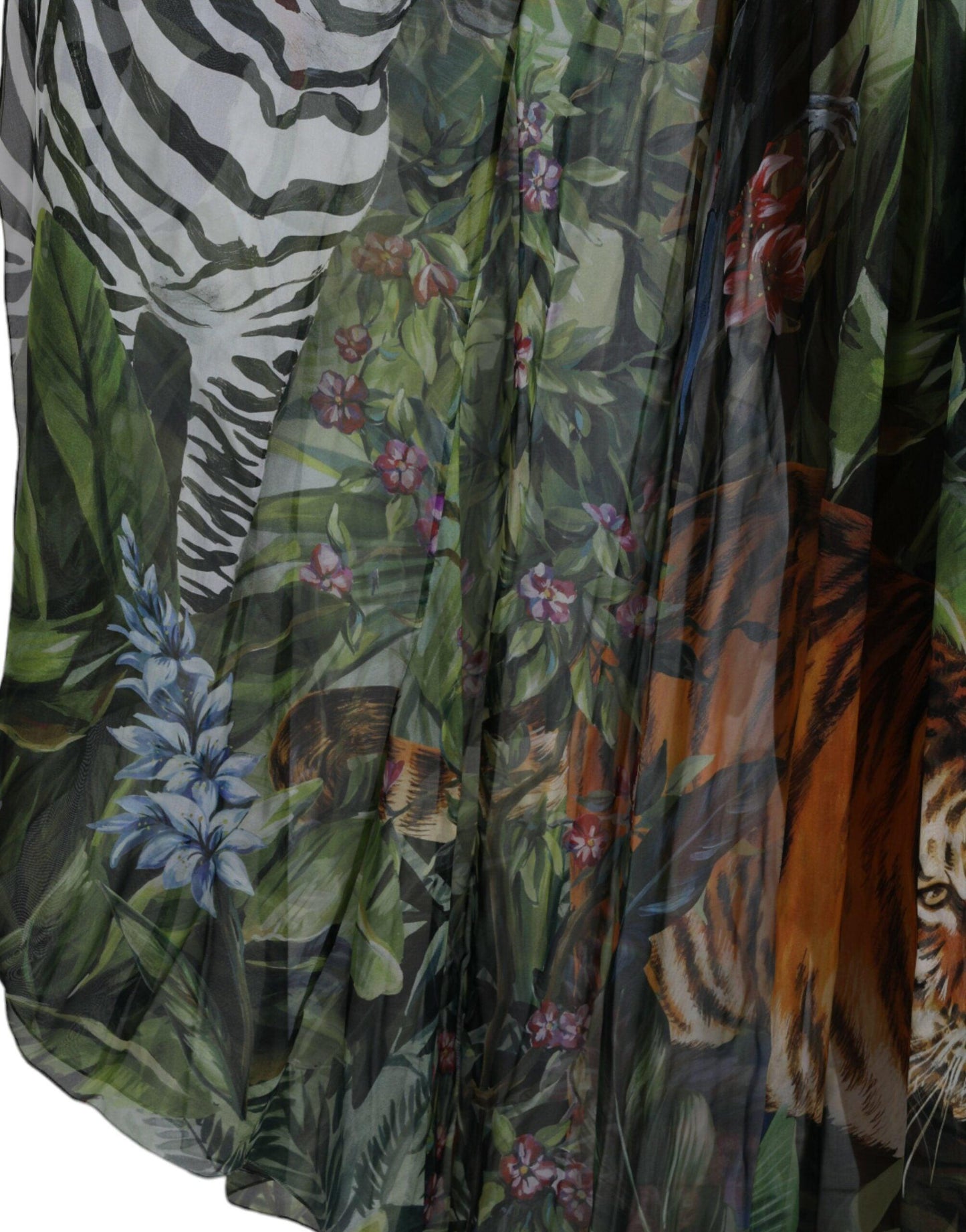 Dolce & Gabbana Elegant Jungle Print Maxi Silk Dress - Arichezz.store