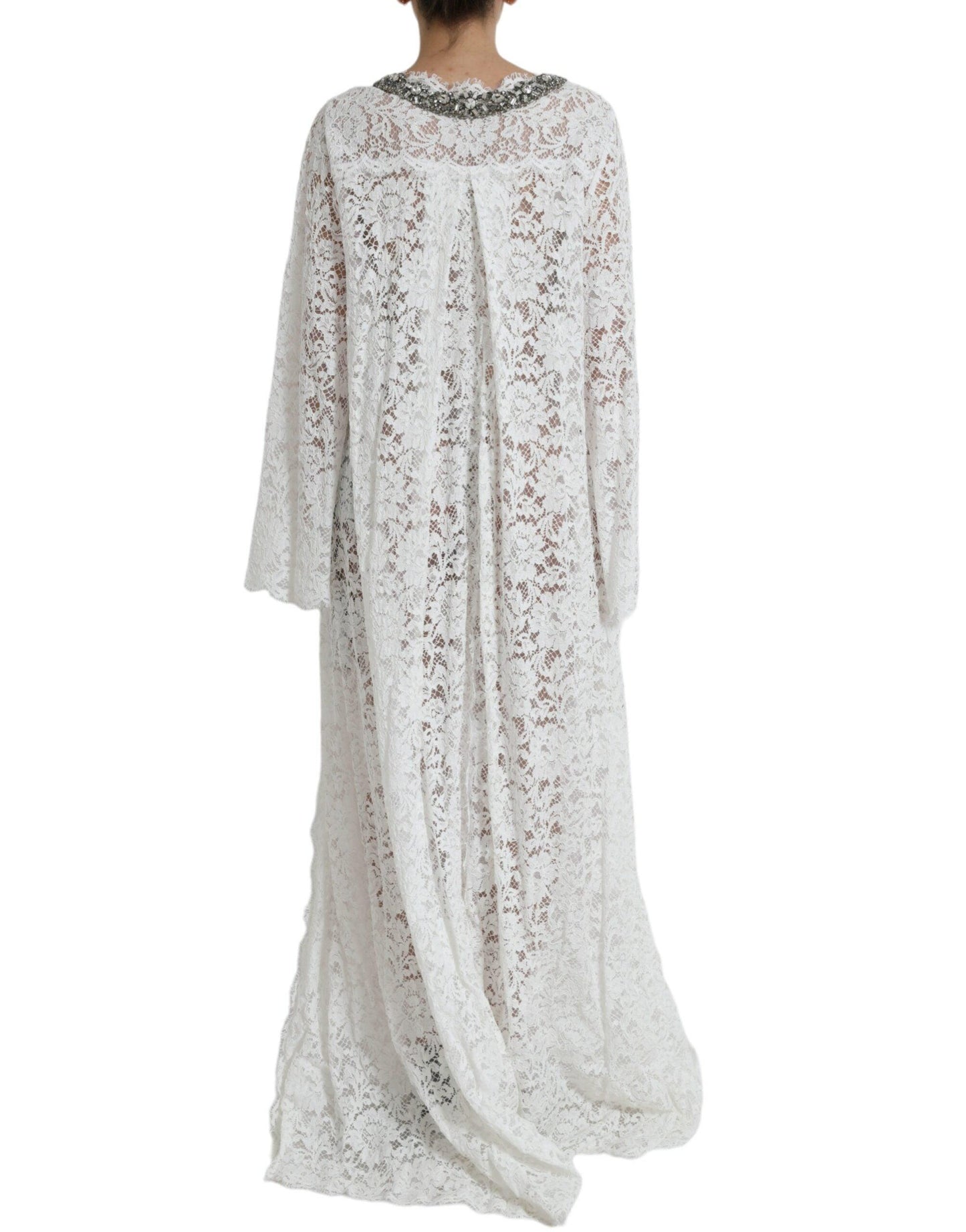 Dolce & Gabbana Elegant White Shift Dress with Crystal Embellishment - Arichezz.store