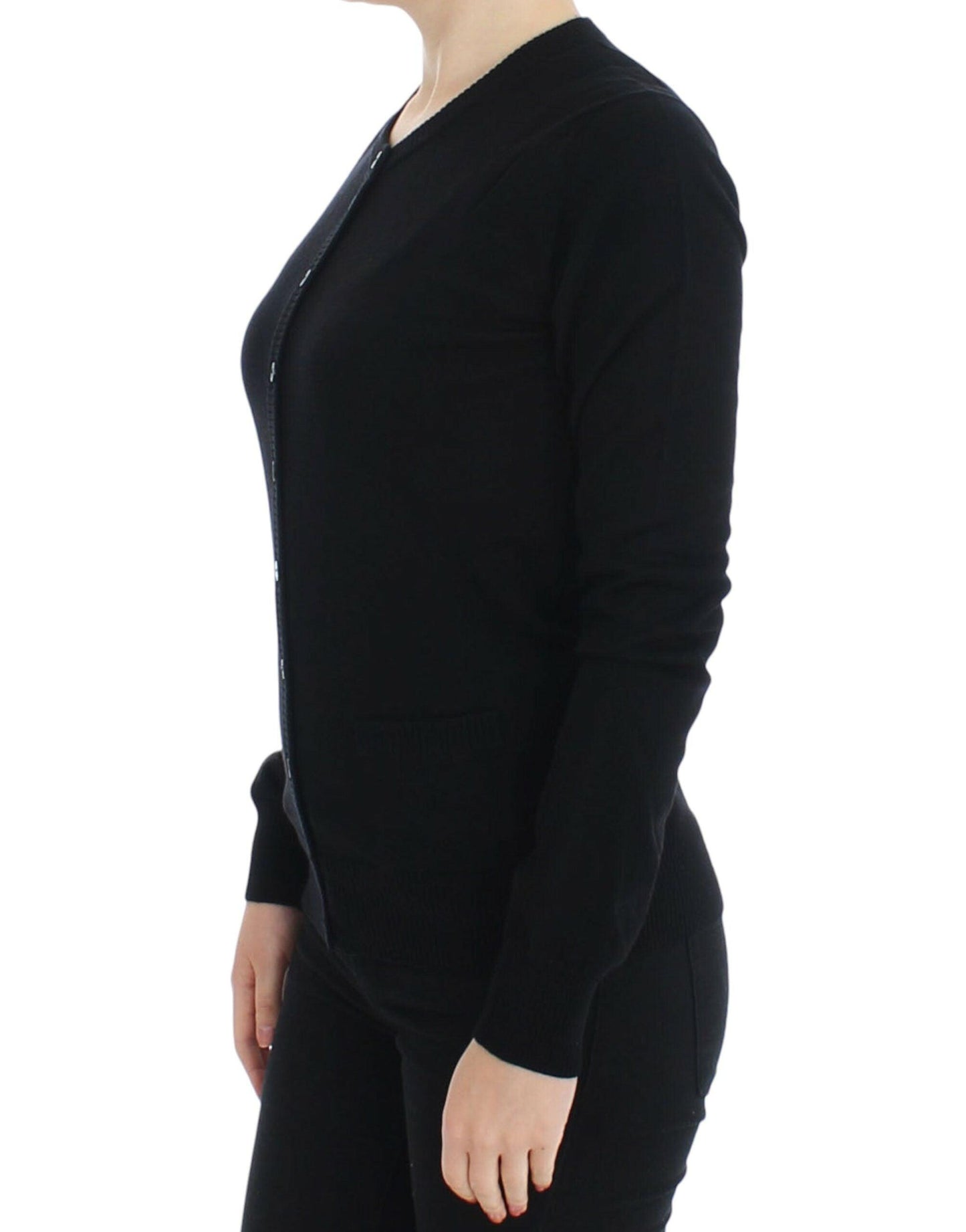 Dolce & Gabbana Elegant Black Wool Cardigan Sweater - Arichezz.store