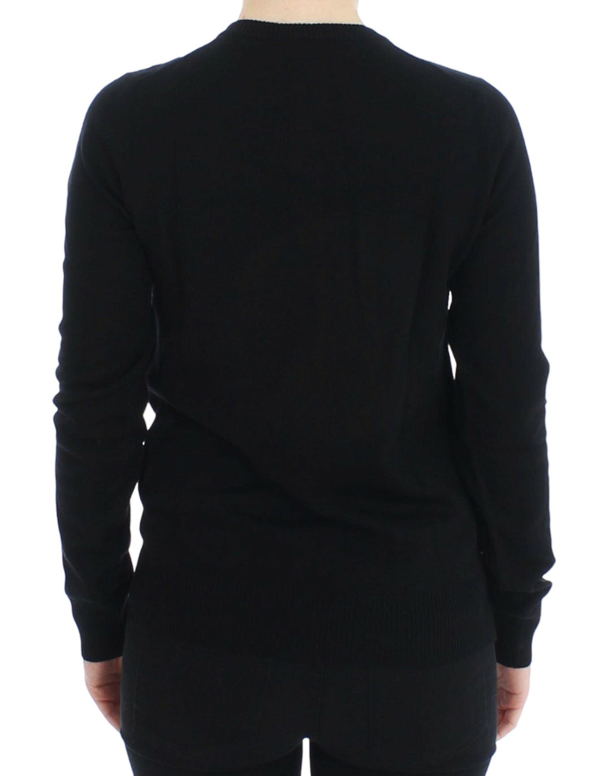 Dolce & Gabbana Elegant Black Wool Cardigan Sweater - Arichezz.store