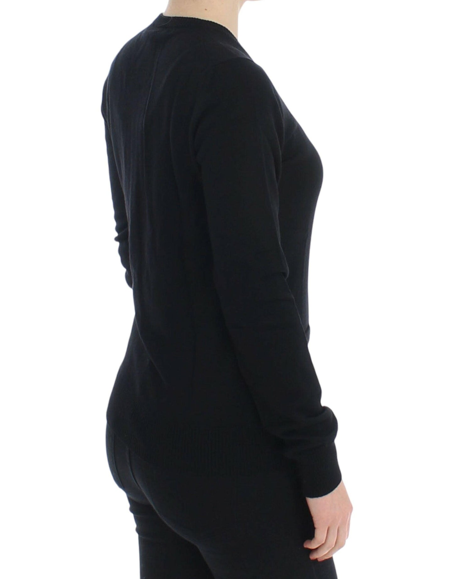 Dolce & Gabbana Elegant Black Wool Cardigan Sweater - Arichezz.store