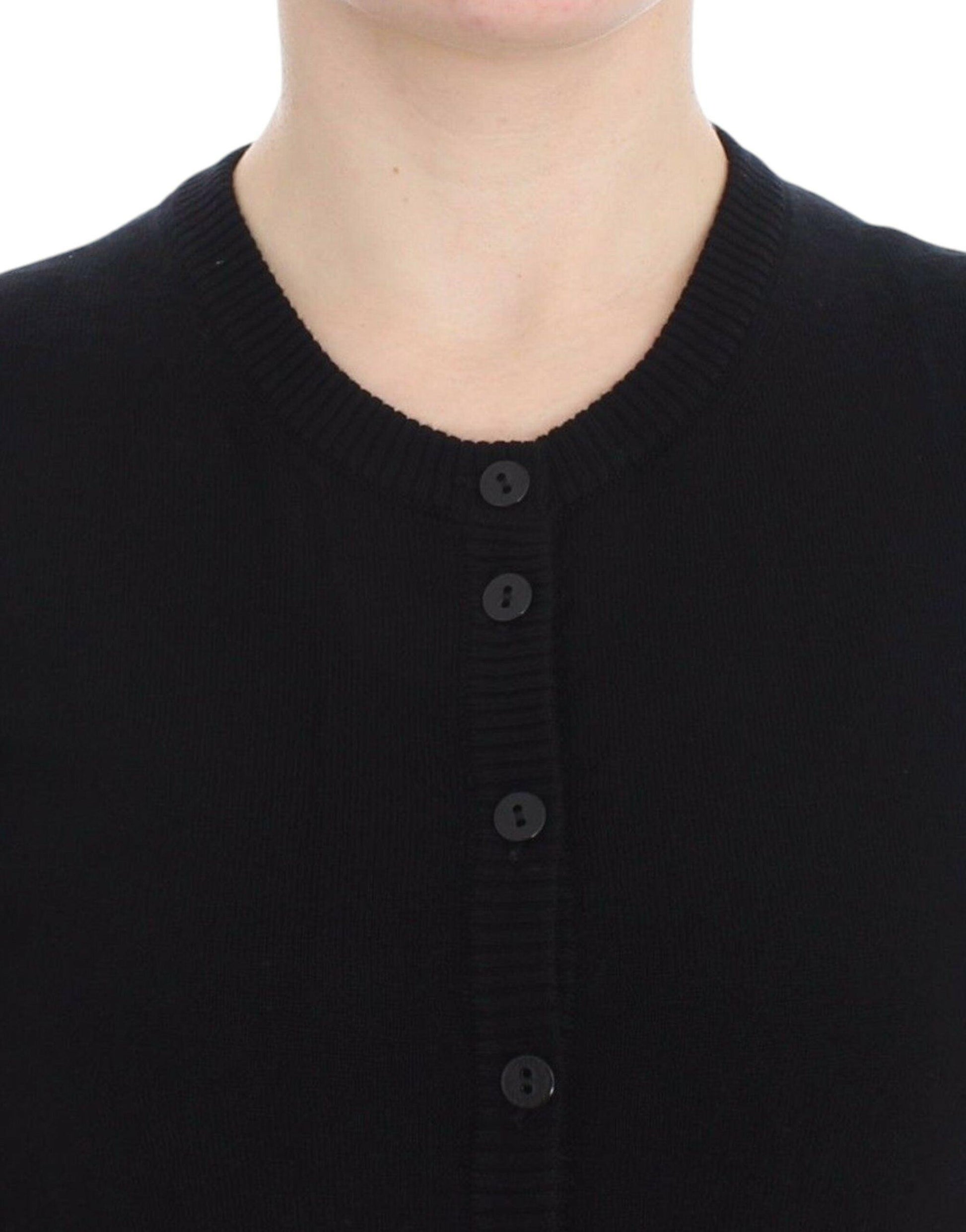 Dolce & Gabbana Elegant Black Wool Cardigan Sweater - Arichezz.store