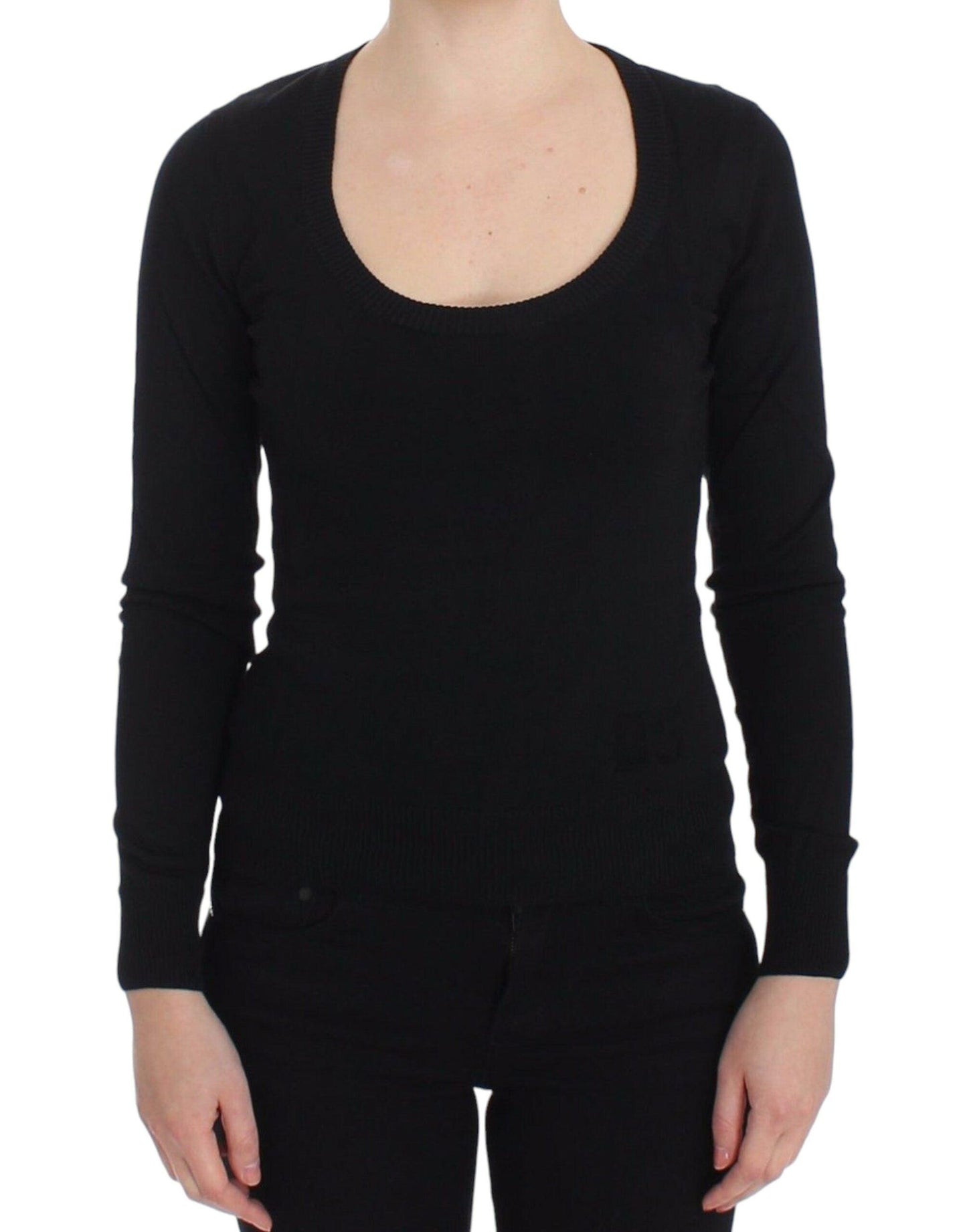 Dolce & Gabbana Elegant Black Deep Crewneck Sweater - Arichezz.store