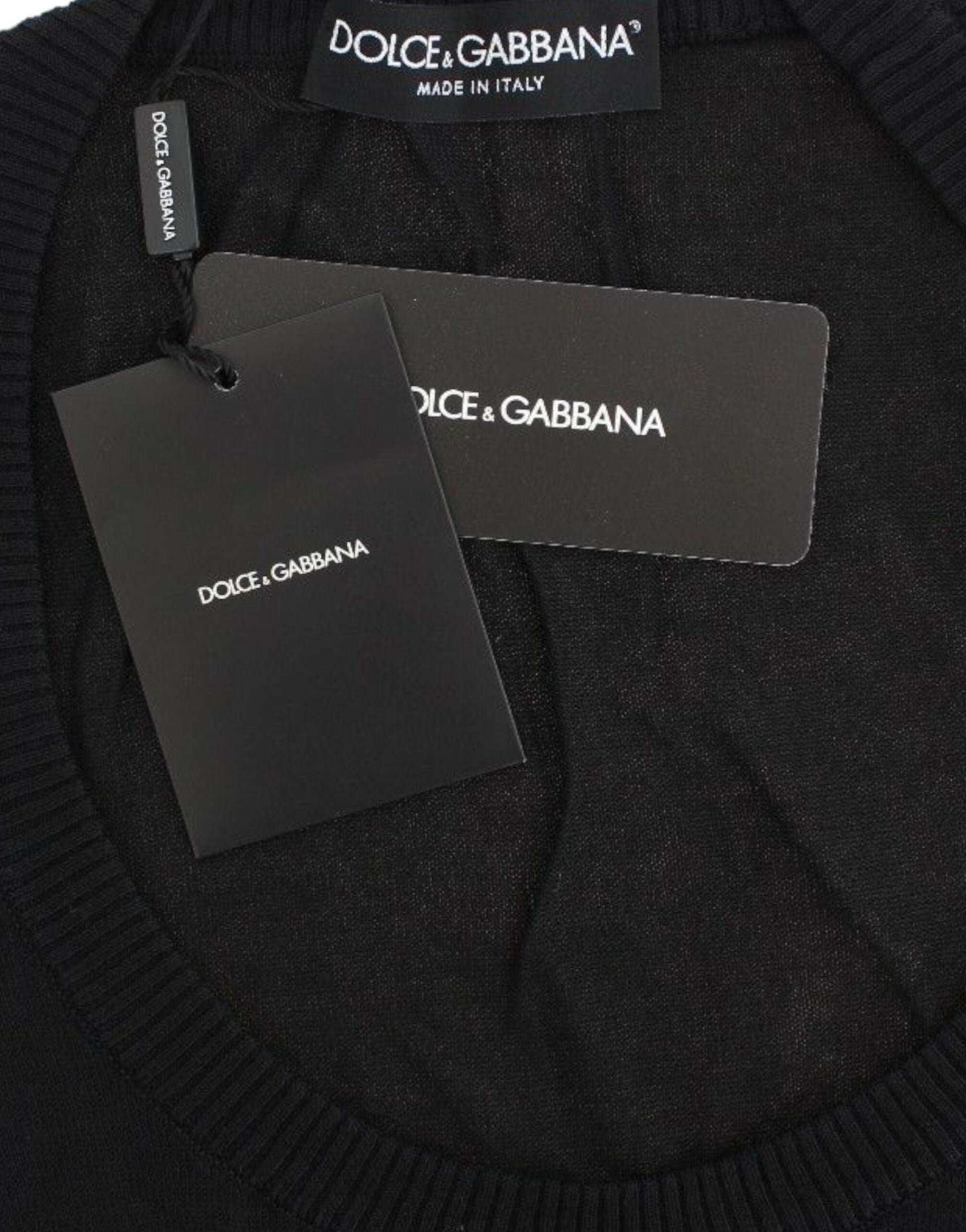 Dolce & Gabbana Elegant Black Deep Crewneck Sweater - Arichezz.store