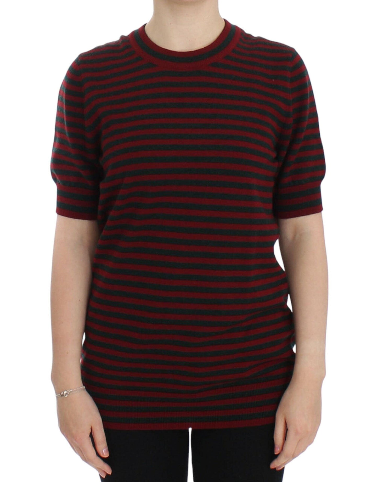 Dolce & Gabbana Elegant Striped Cashmere Crewneck Sweater - Arichezz.store