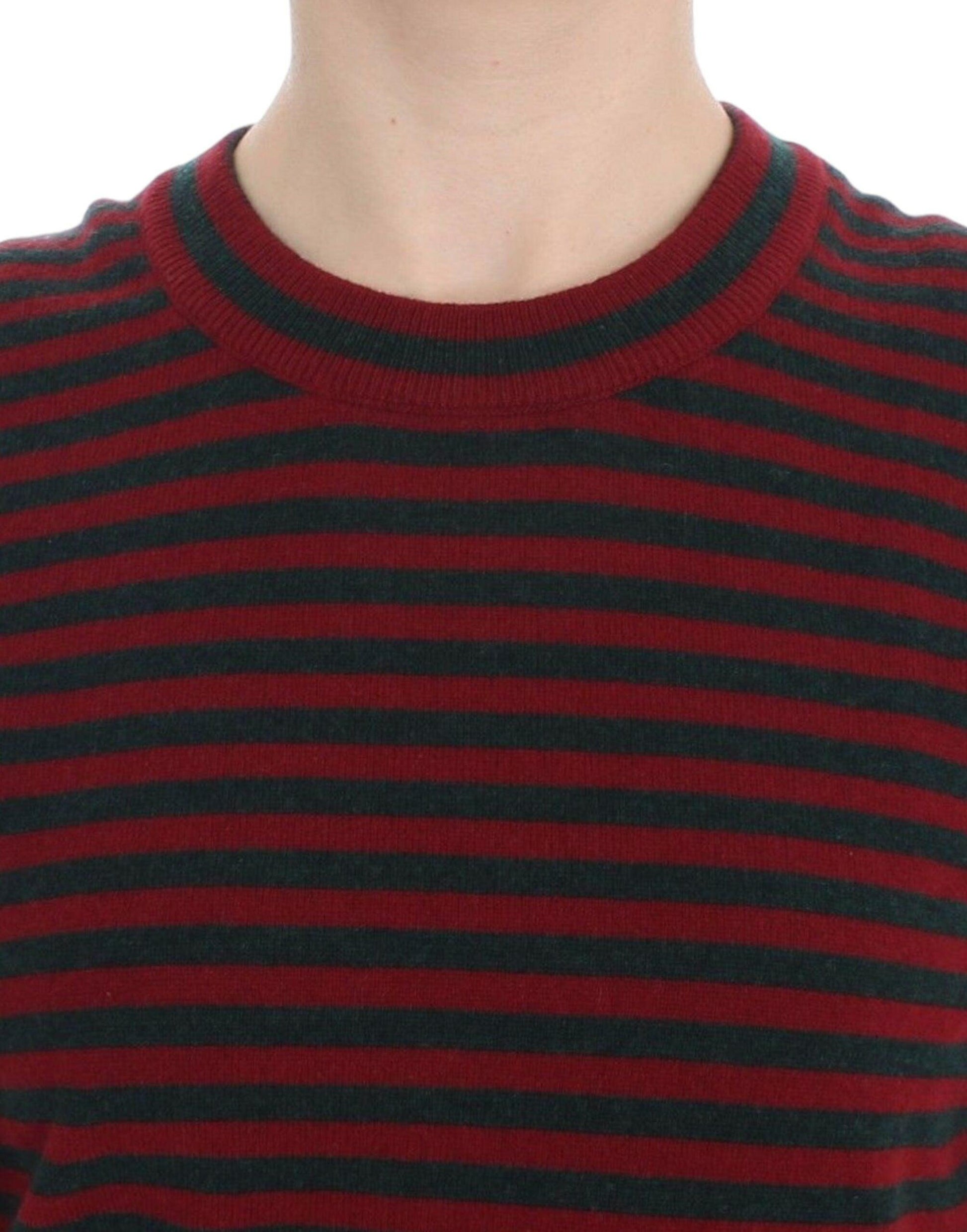 Dolce & Gabbana Elegant Striped Cashmere Crewneck Sweater - Arichezz.store