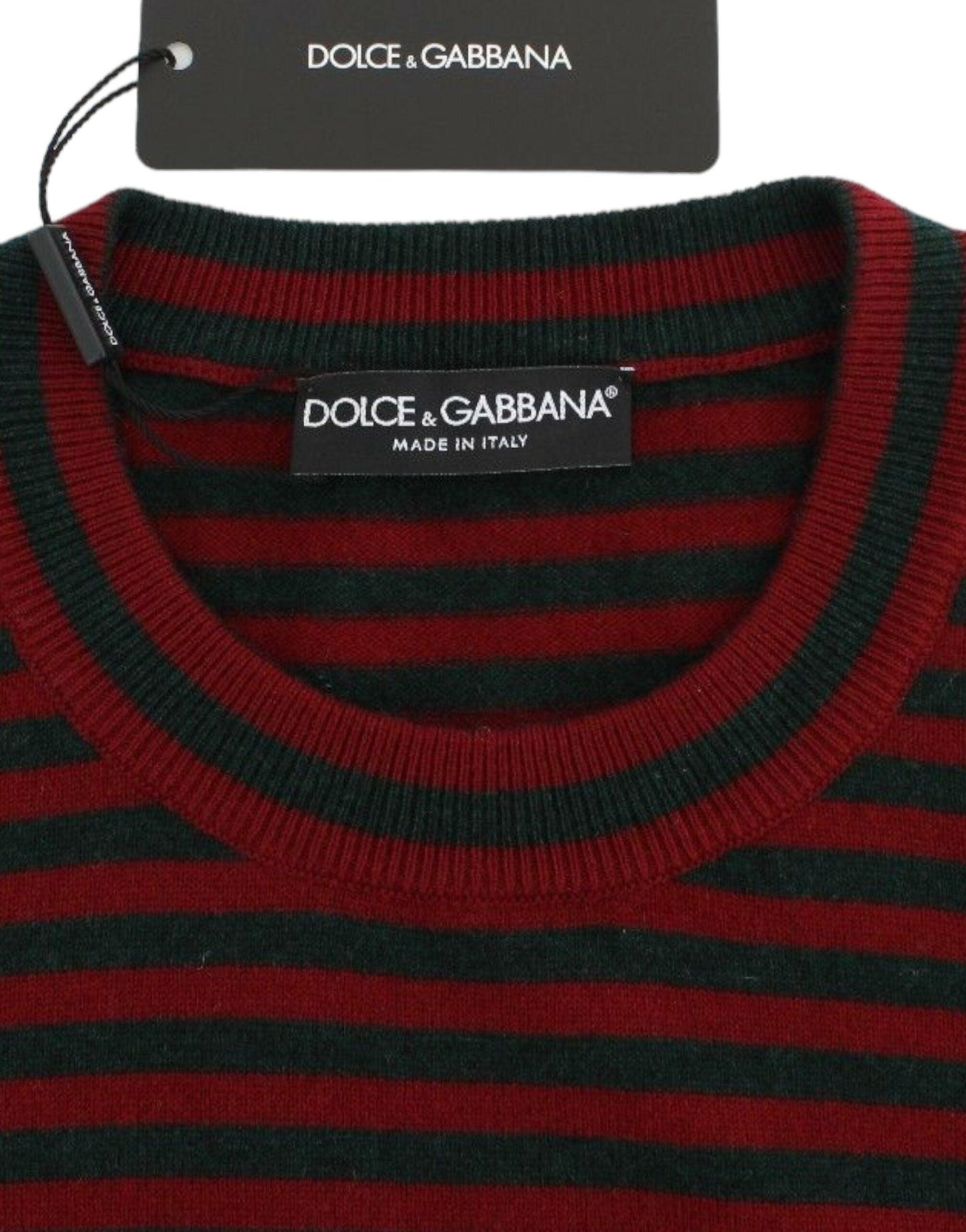 Dolce & Gabbana Elegant Striped Cashmere Crewneck Sweater - Arichezz.store