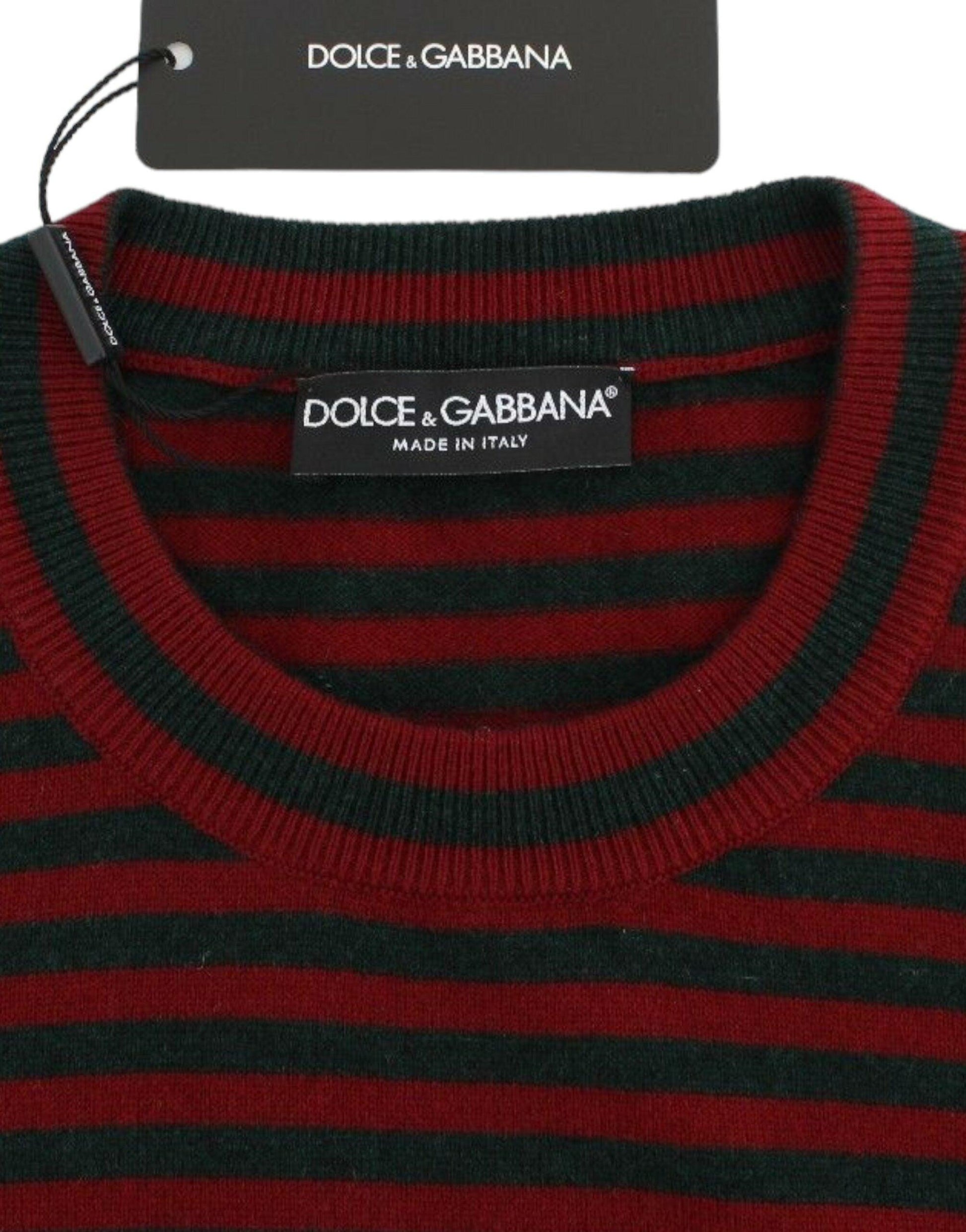 Dolce & Gabbana Elegant Striped Cashmere Crewneck Sweater - Arichezz.store