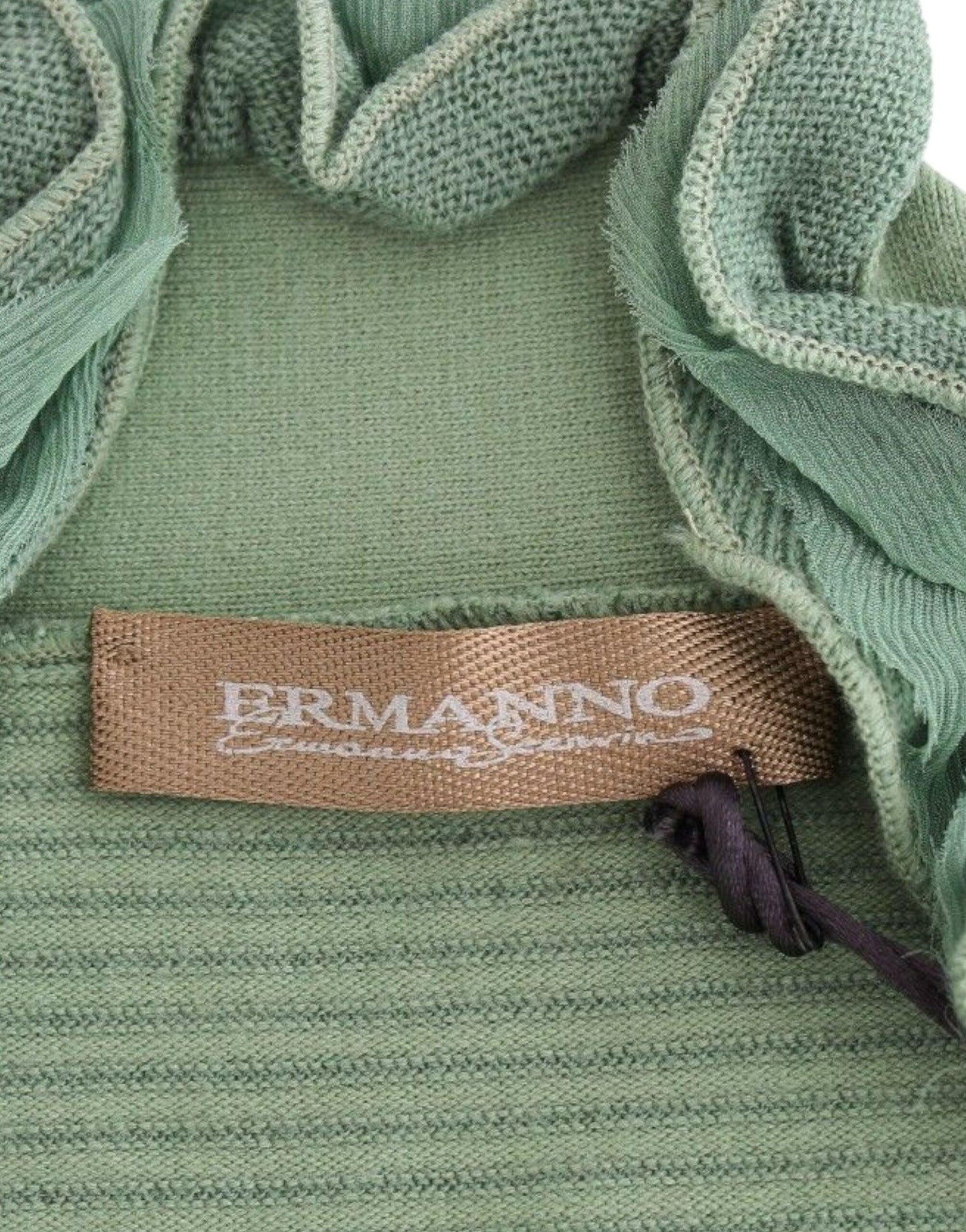 Ermanno Scervino Elegant Green Striped Wool Blend Sweater - Arichezz.store