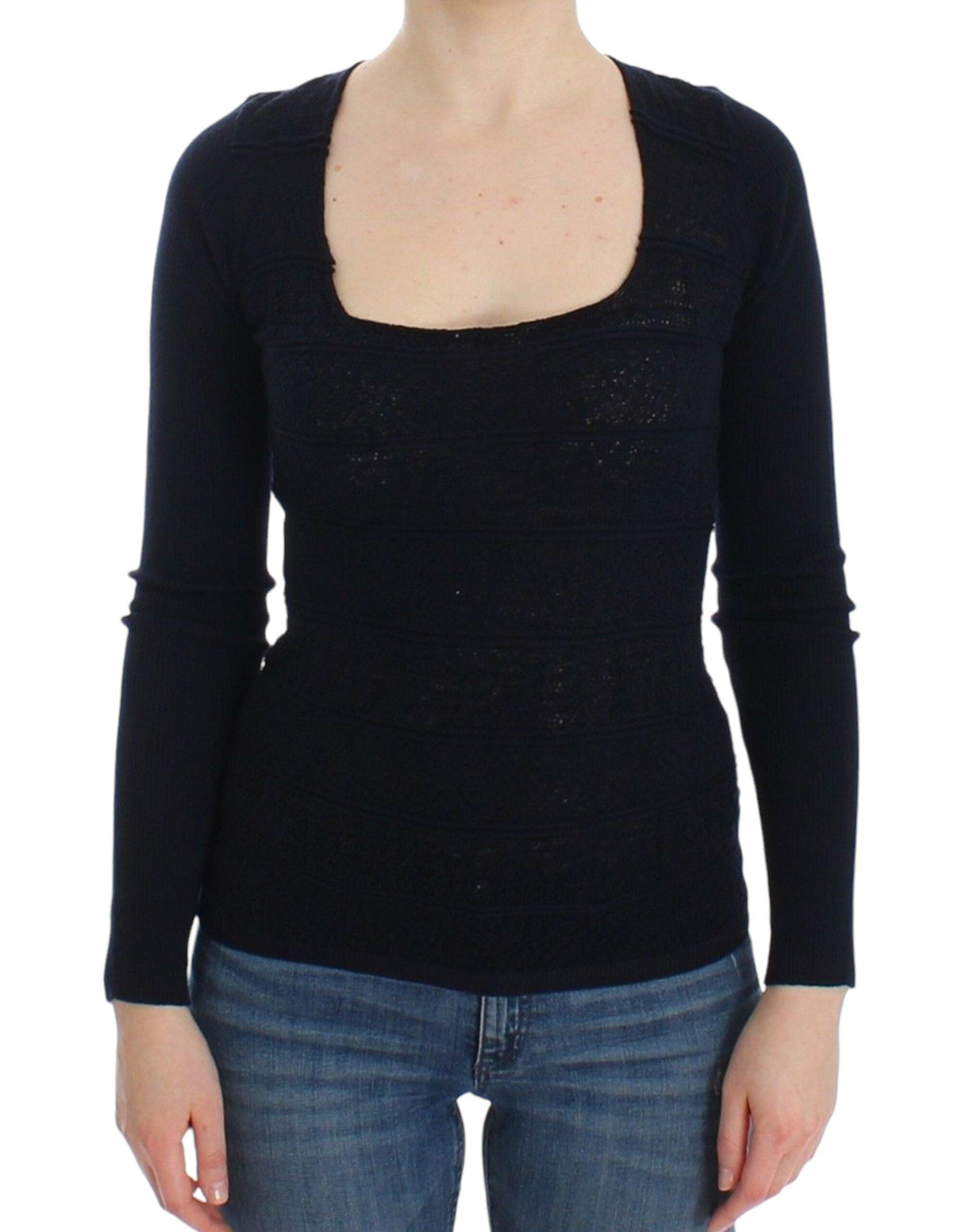 Ermanno Scervino Chic Blue Wool Blend Sweater - Arichezz.store