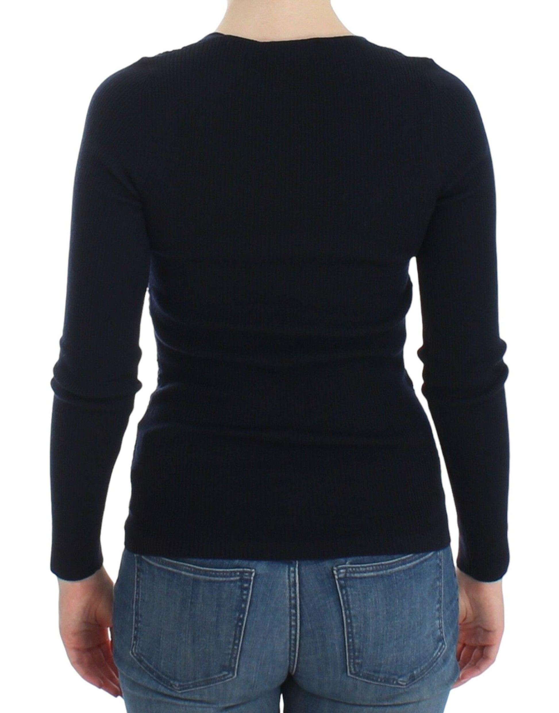 Ermanno Scervino Chic Blue Wool Blend Sweater - Arichezz.store